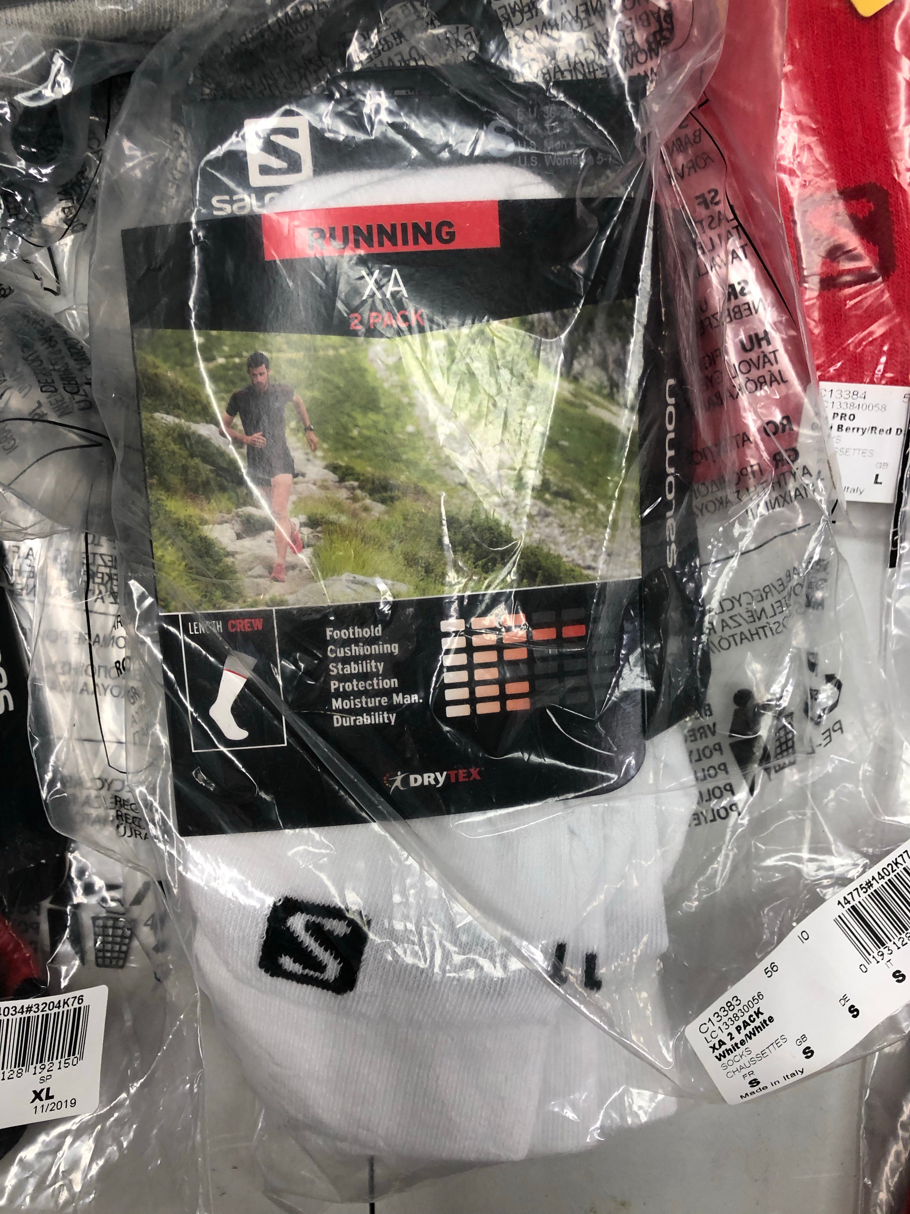 Unisex Socks Wholesale Lot, SALOMON, 20 Items, New, MSRP $346