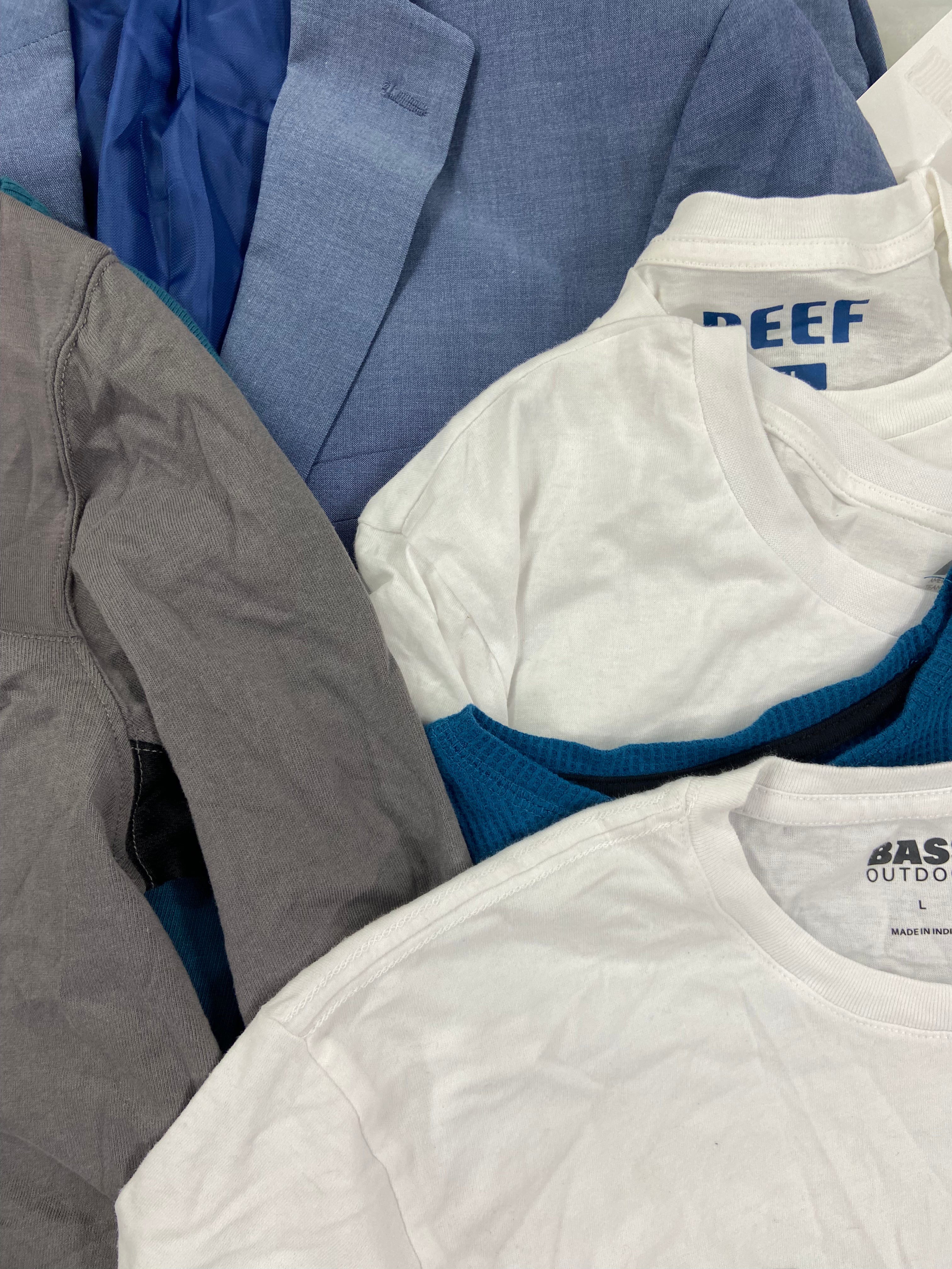 Men's Clothing T-Shirts & Others Wholesale Lot, ADIDAS, COLUMBIA, CALVIN KLEIN, UNDER ARMOUR, DOCKERS, UNIVIBE and more, 19 items, Shelf Pulls, MSRP $1,088