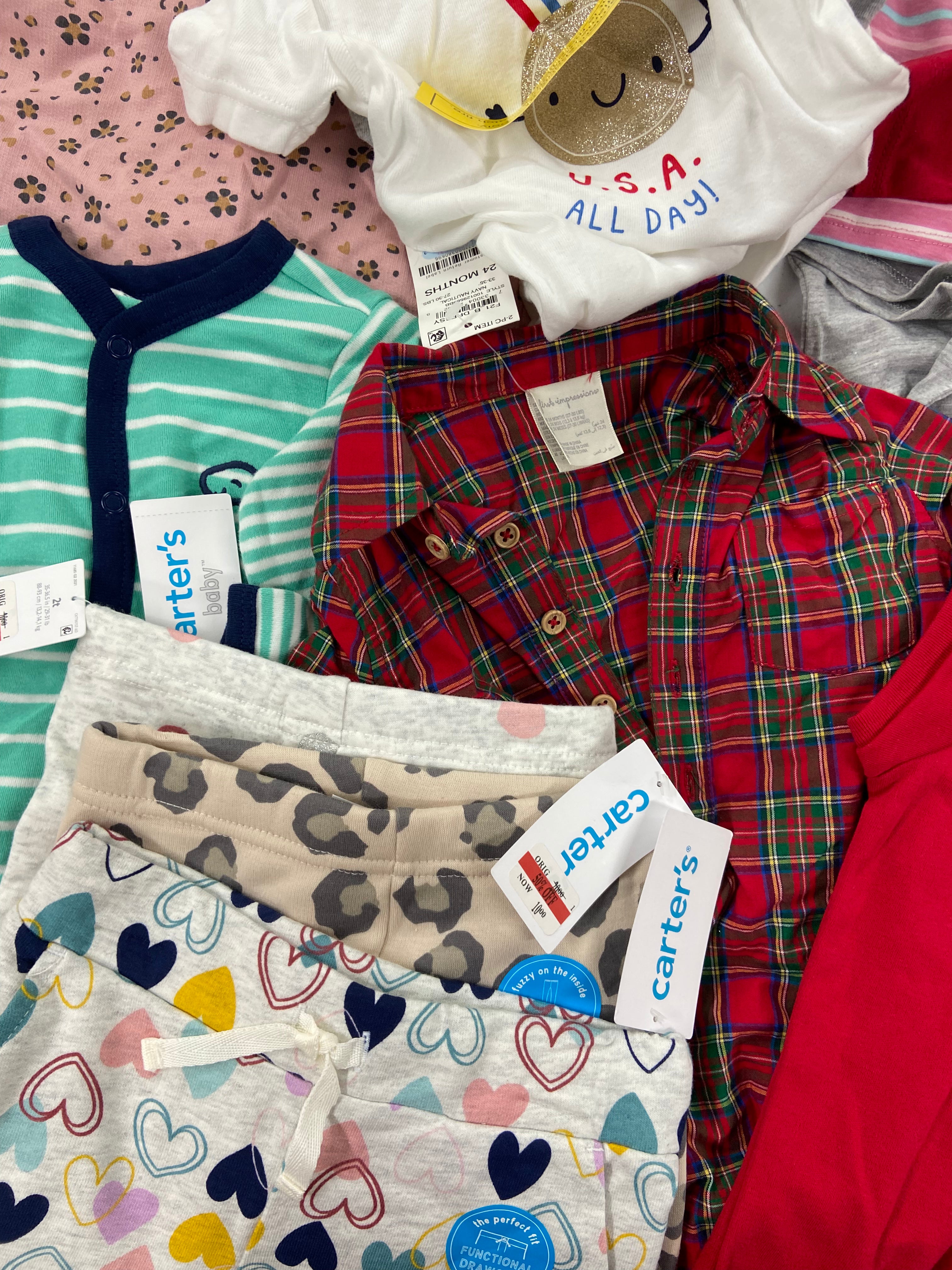 Kid's Clothing Assorted Wholesale Lot, DISNEY, NAUTICA, KIDS HEADQUARTERS, CHAMPION, CARTER'S and more, 28 items, Shelf Pulls, MSRP $621