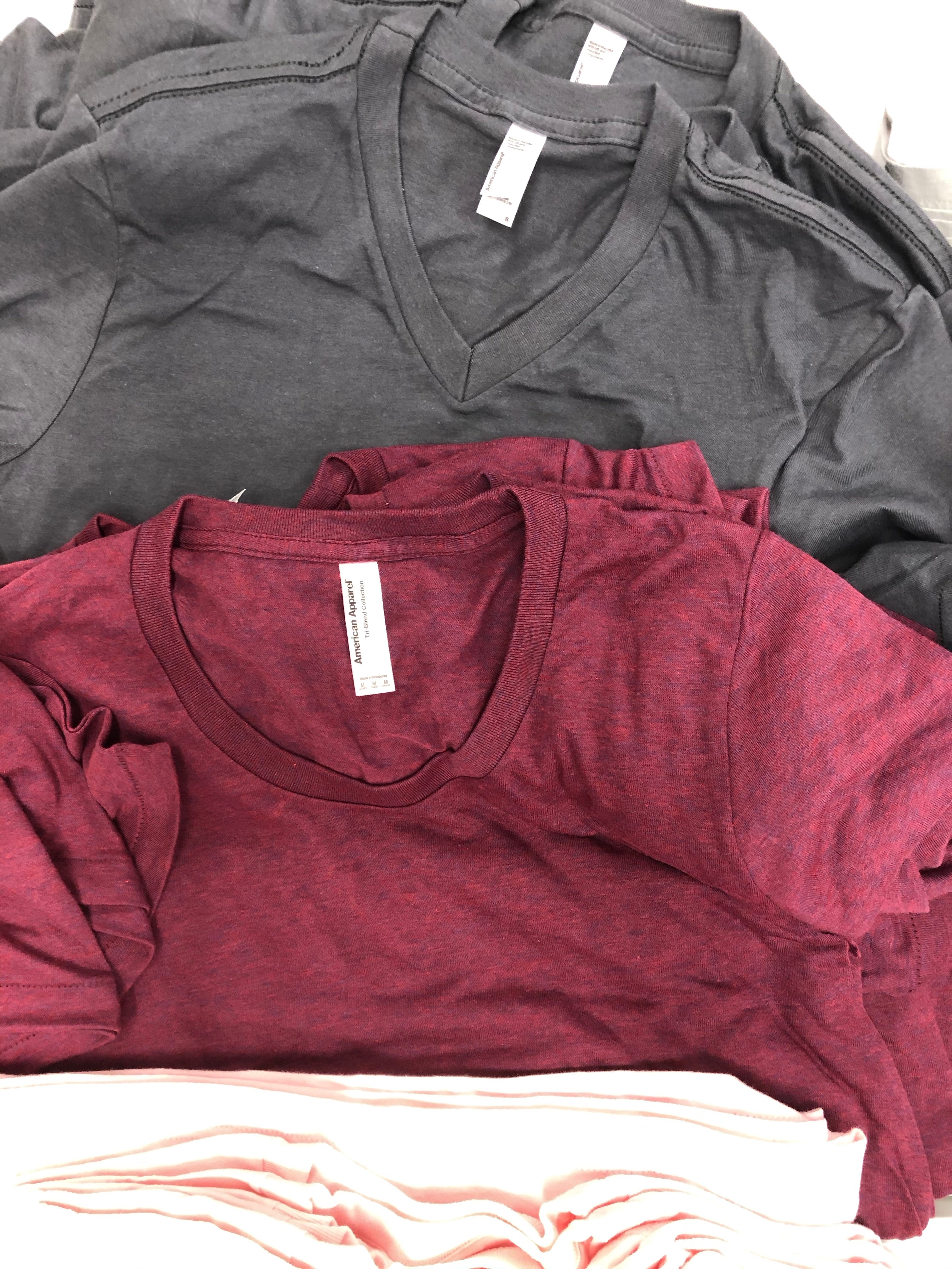 Women's Tops Short Sleeves Wholesale Lot, AMERICAN APPAREL ONLY, 65 Items, Shelf Pulls, MSRP $1,128