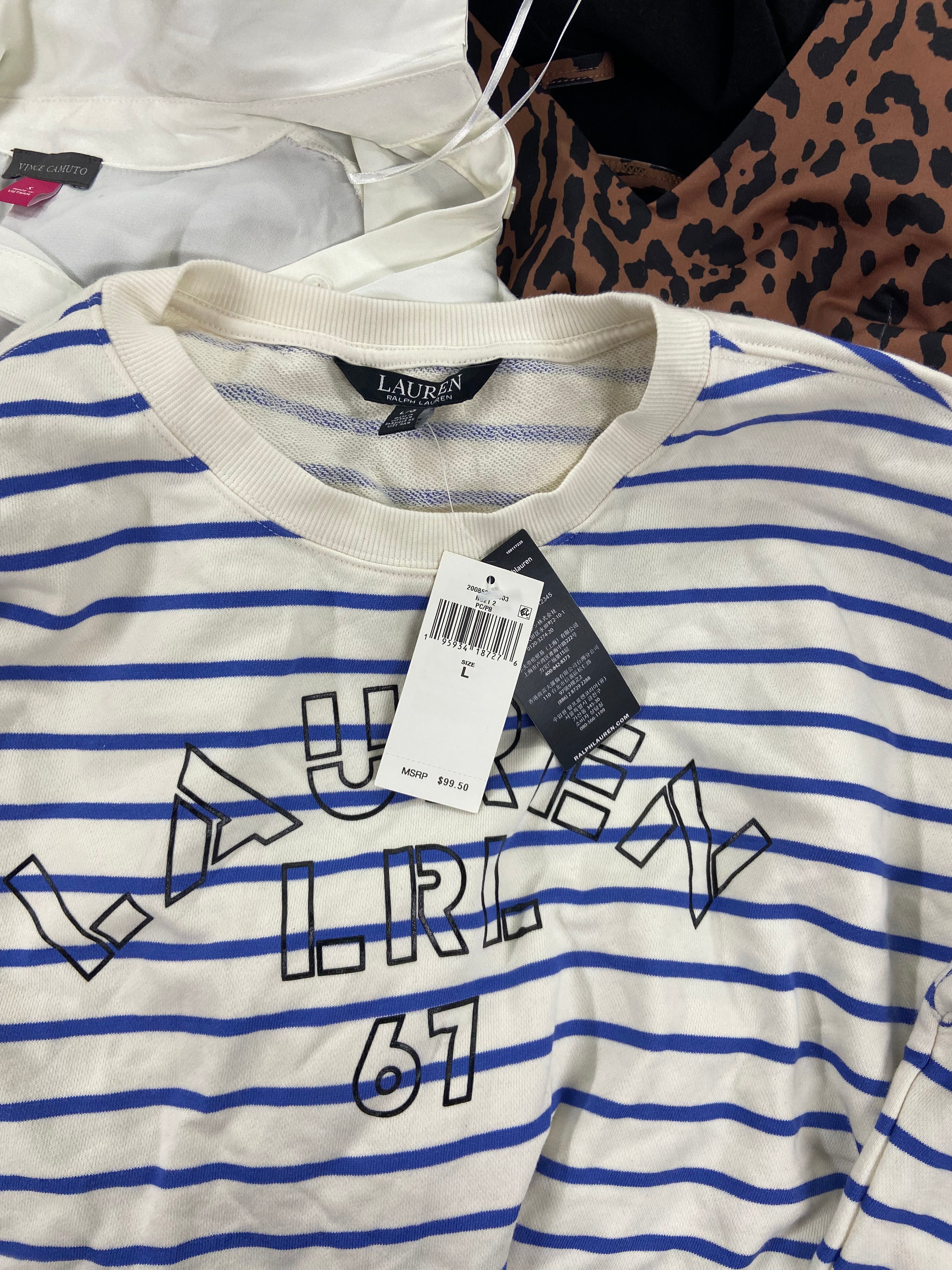 Women's Clothing Assorted Wholesale Lot, LUCKY BRAND, NIKE, POLO RALPH LAUREN, VINCE CAMUTO, 32 DEGREES, CHARTER CLUB  and more, 16 items, Shelf Pulls, MSRP $778