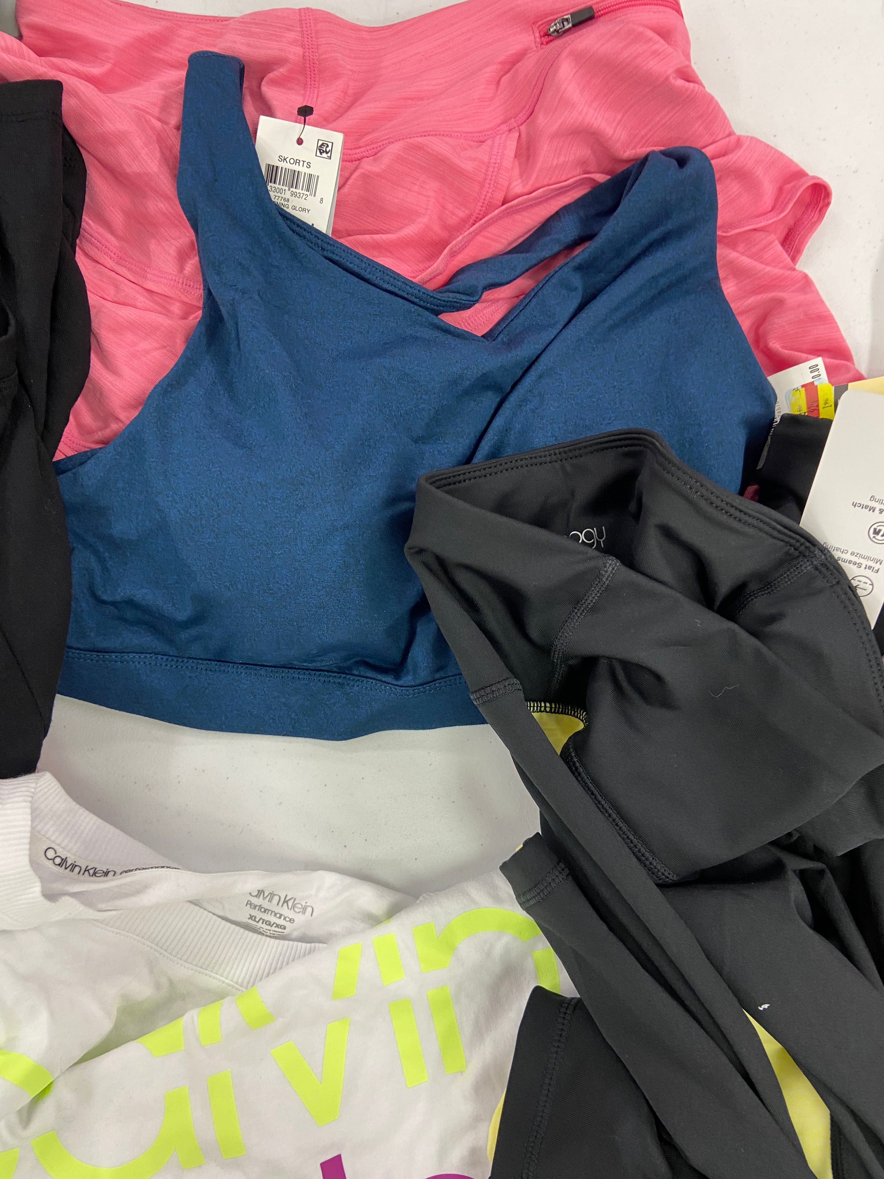 Women's Clothing Activewear Wholesale Lot, UNDER ARMOUR, ADIDAS, CALVIN KLEIN, DKNY, COLUMBIA and more, 19 items, Shelf Pulls, MSRP $652