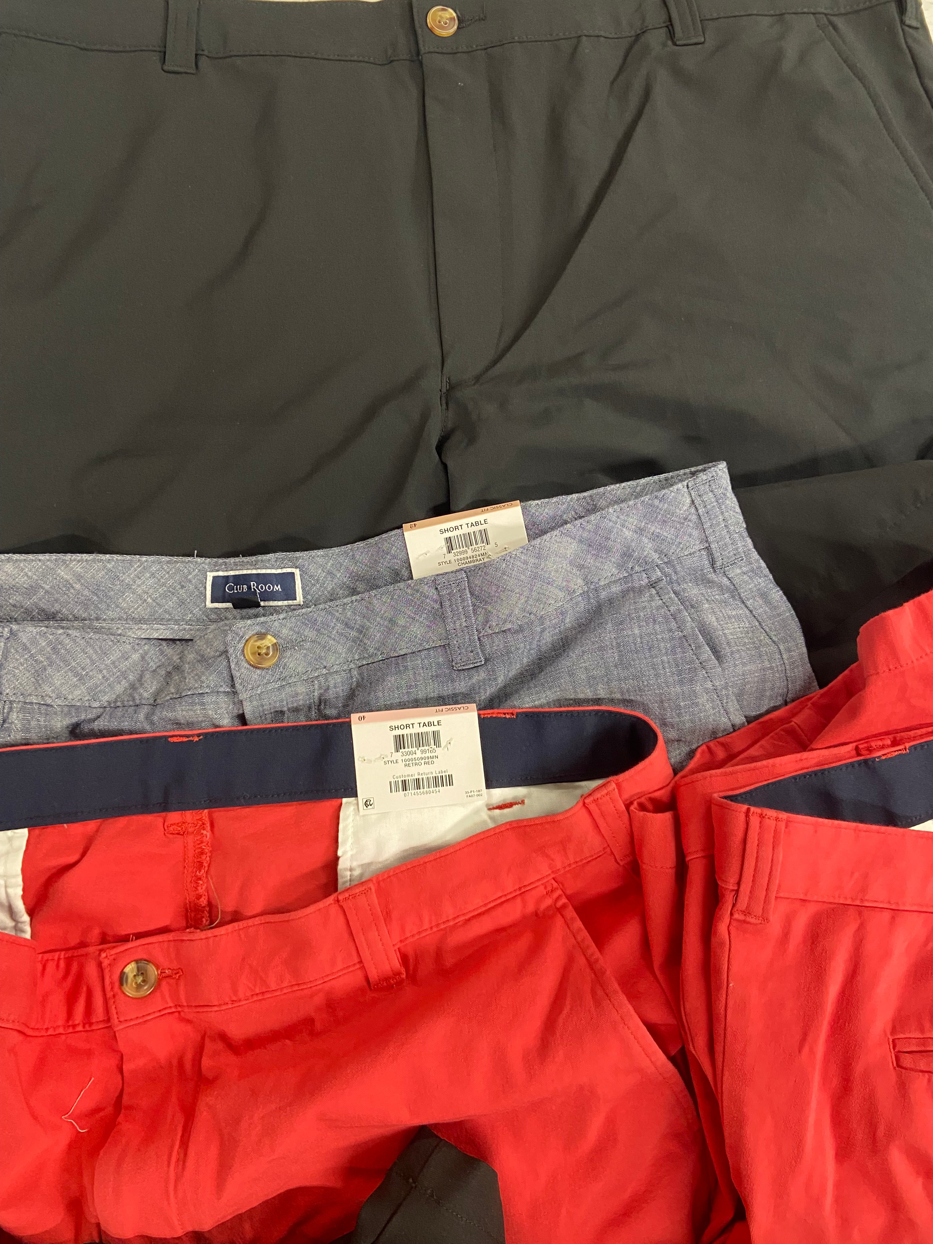 Men's Clothing Shorts & Pants Wholesale Lot, HAGGAR, CLUB ROOM, INC 10 items, Shelf Pulls, MSRP $577