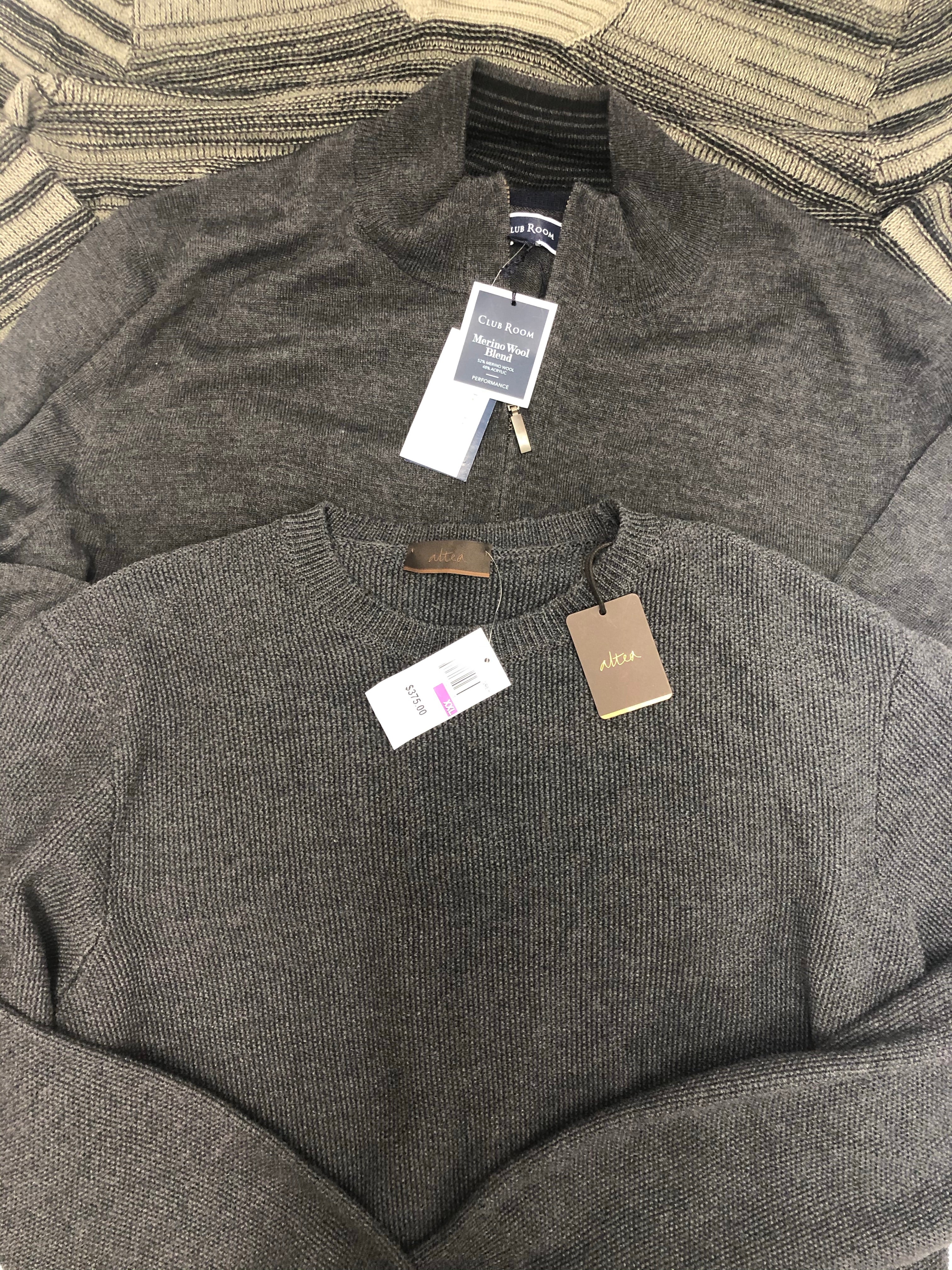 Men's Clothing Winter Top Wholesale Lot, Altea, Dylan Gray, Club Room, Alfani and more, 14 Units, Shelf Pulls, MSRP $1,408.50