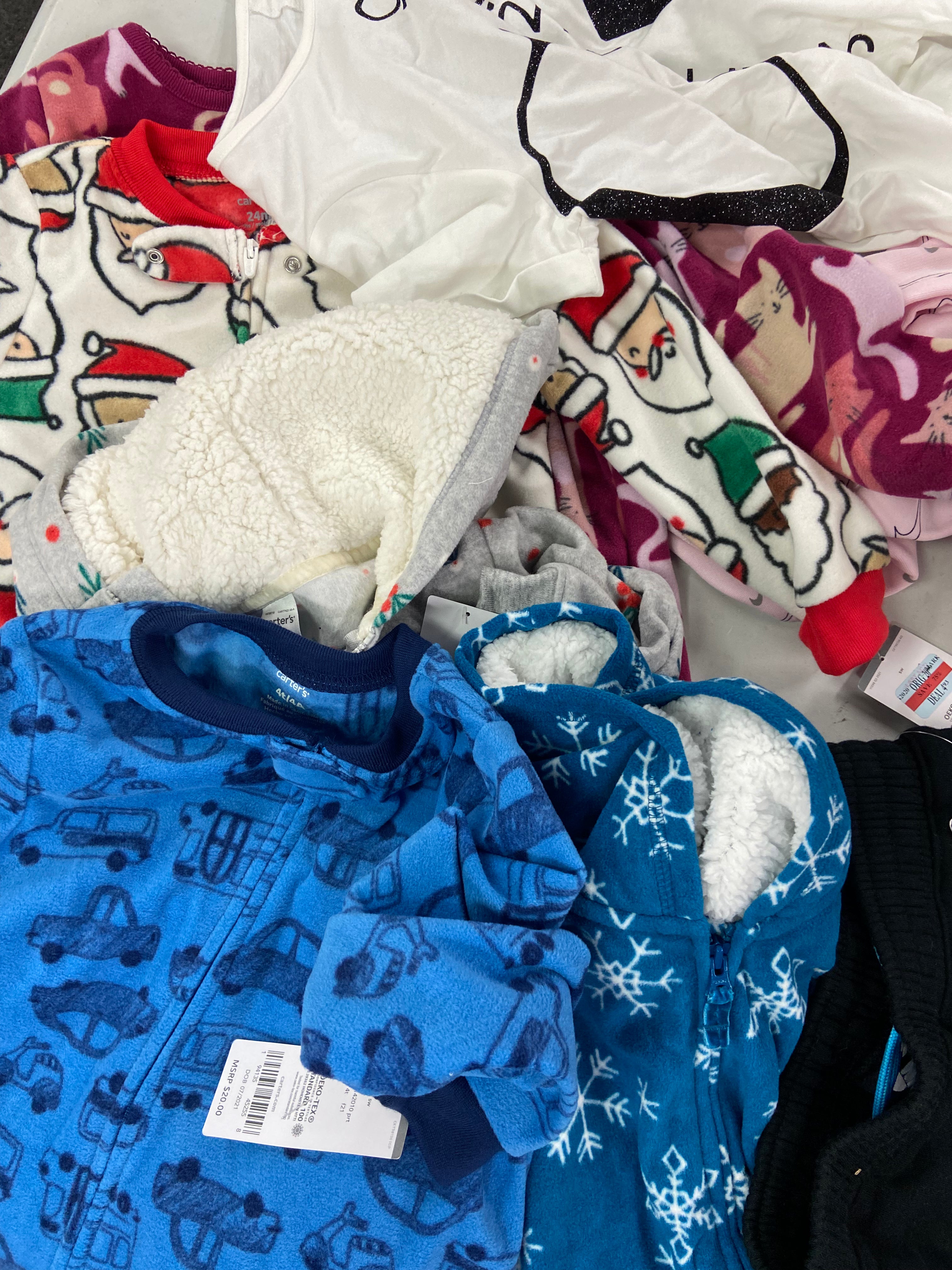 Baby's / Kid's Assorted Clothing Wholesale Lot, NIKE, TOMMY HILFIGER, PINKFONG, CALVIN KLEIN, NINA DOLL, CHAMPION, CARTER'S and more, 31 items, Shelf Pulls, MSRP $971