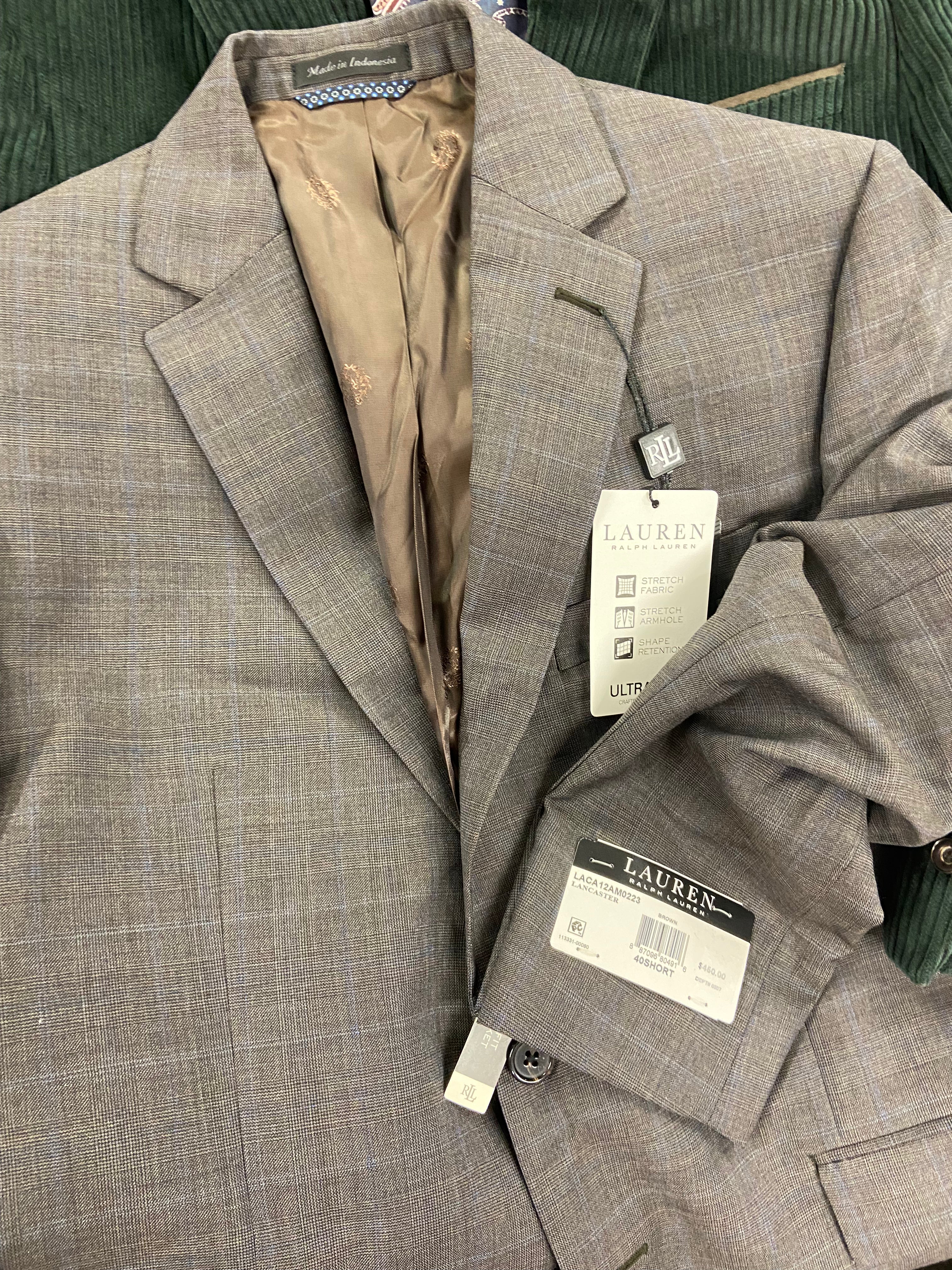 Men's Clothing Suit Separates & Others Wholesale Lot, LAUREN RALPH LAUREN, TALLIA, ENGLISH LAUNDRY, SUN + STONE, 7 items, Shelf Pulls, MSRP $1,445