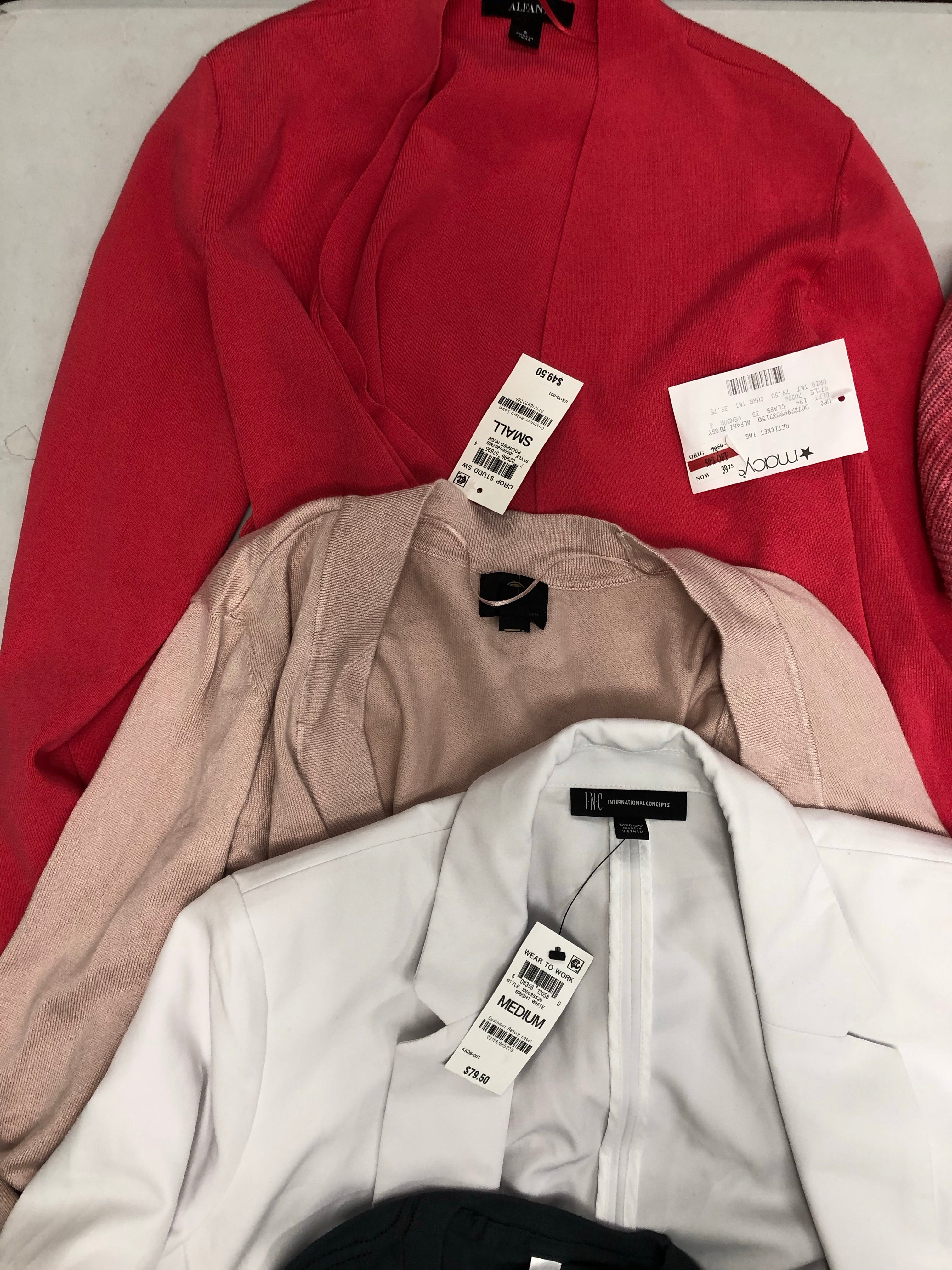 Women's Clothing Top Wholesale Lot, Calvin Klein, Adidas, Felina, American Apparel, Jm Collection, Alfani and more, 13 Units, Shelf Pulls, MSRP $781.49