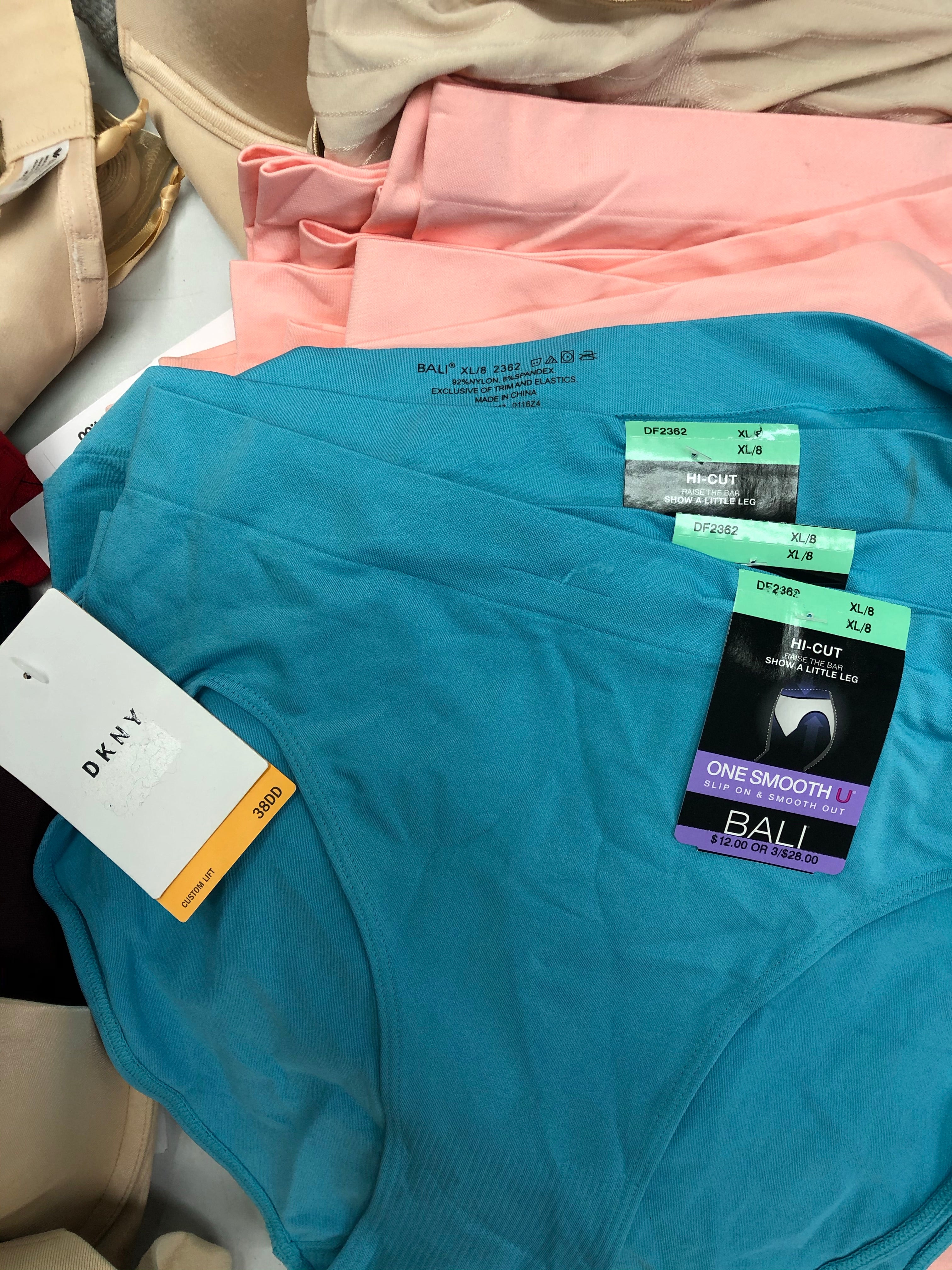 Women's Clothing INTIMATES Wholesale Lot, CALVIN KLEIN, DKNY, WACOAL, BALI, HANES and more, 79 items, Customer Returns, MSRP $2,504