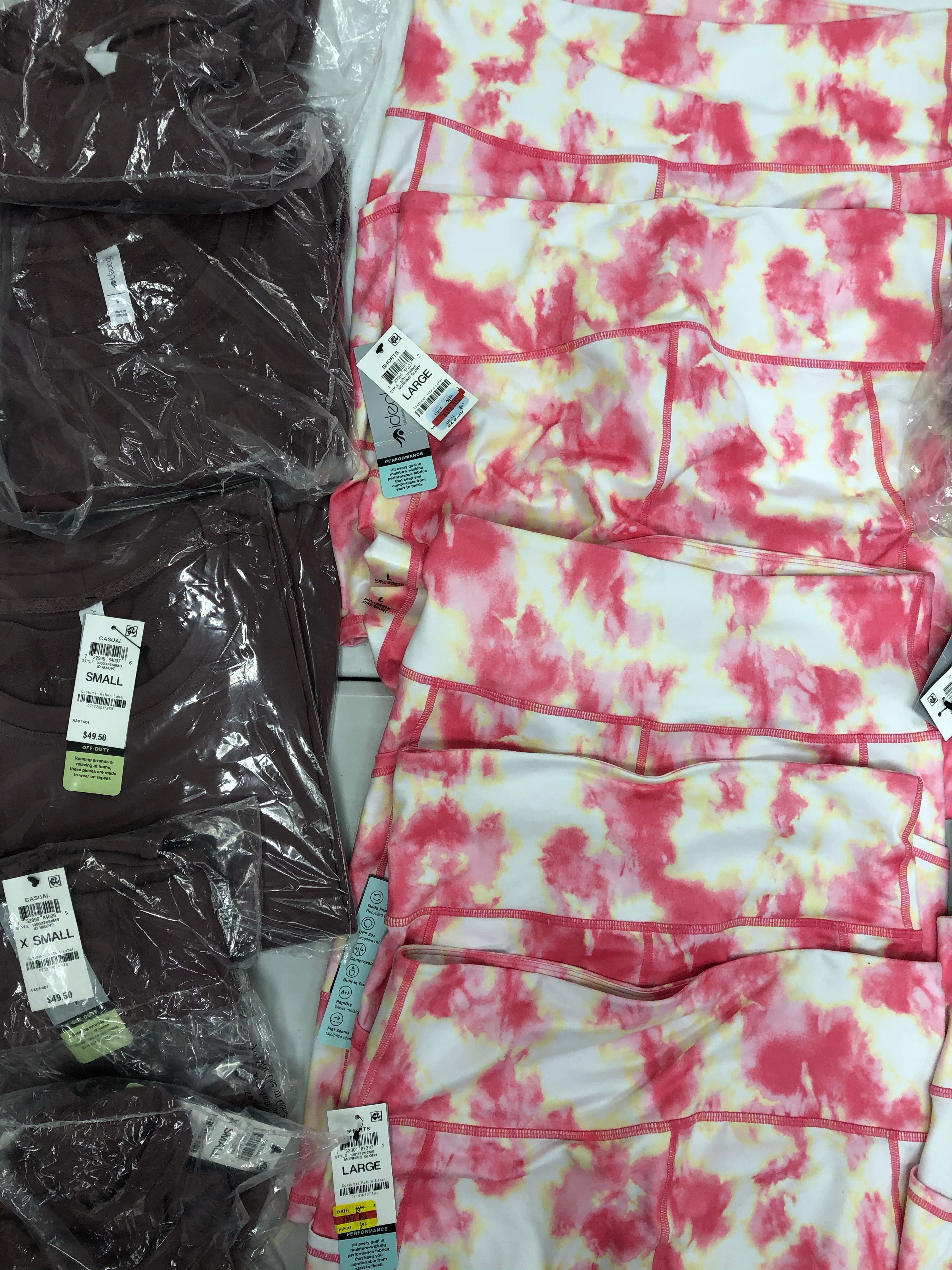 Women's Clothing Assorted Activewear Wholesale Lot, AMERICAN APPAREL, IDEOLOGY, 20 items, Shelf Pulls, MSRP $827