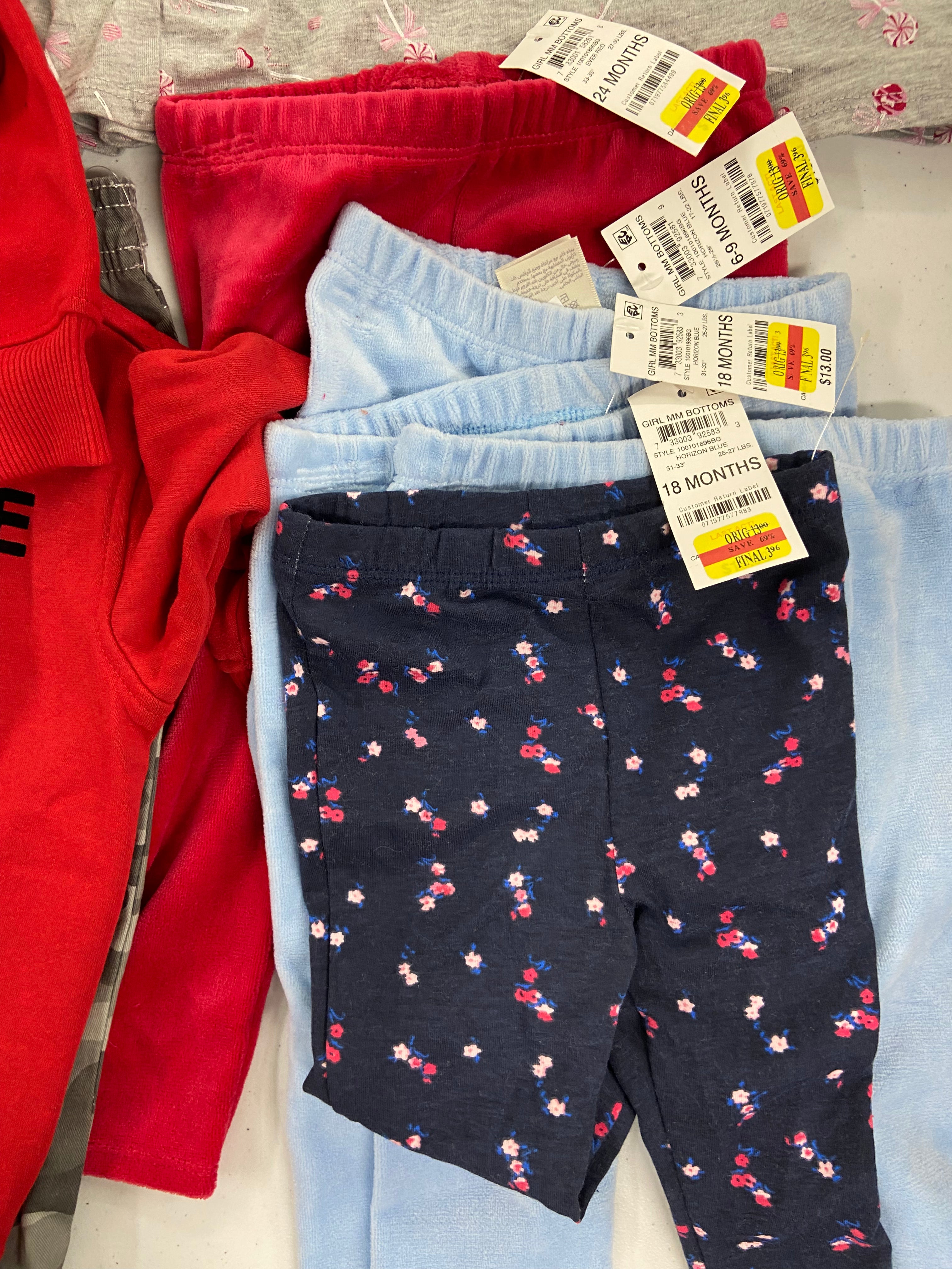 Baby's Clothing Assorted Wholesale Lot, TOMMY HILFIGER, CARTER'S, KID'S HEADQUARTERS, FIRST IMPRESSION, and more, 28 items, Shelf Pulls, MSRP $502