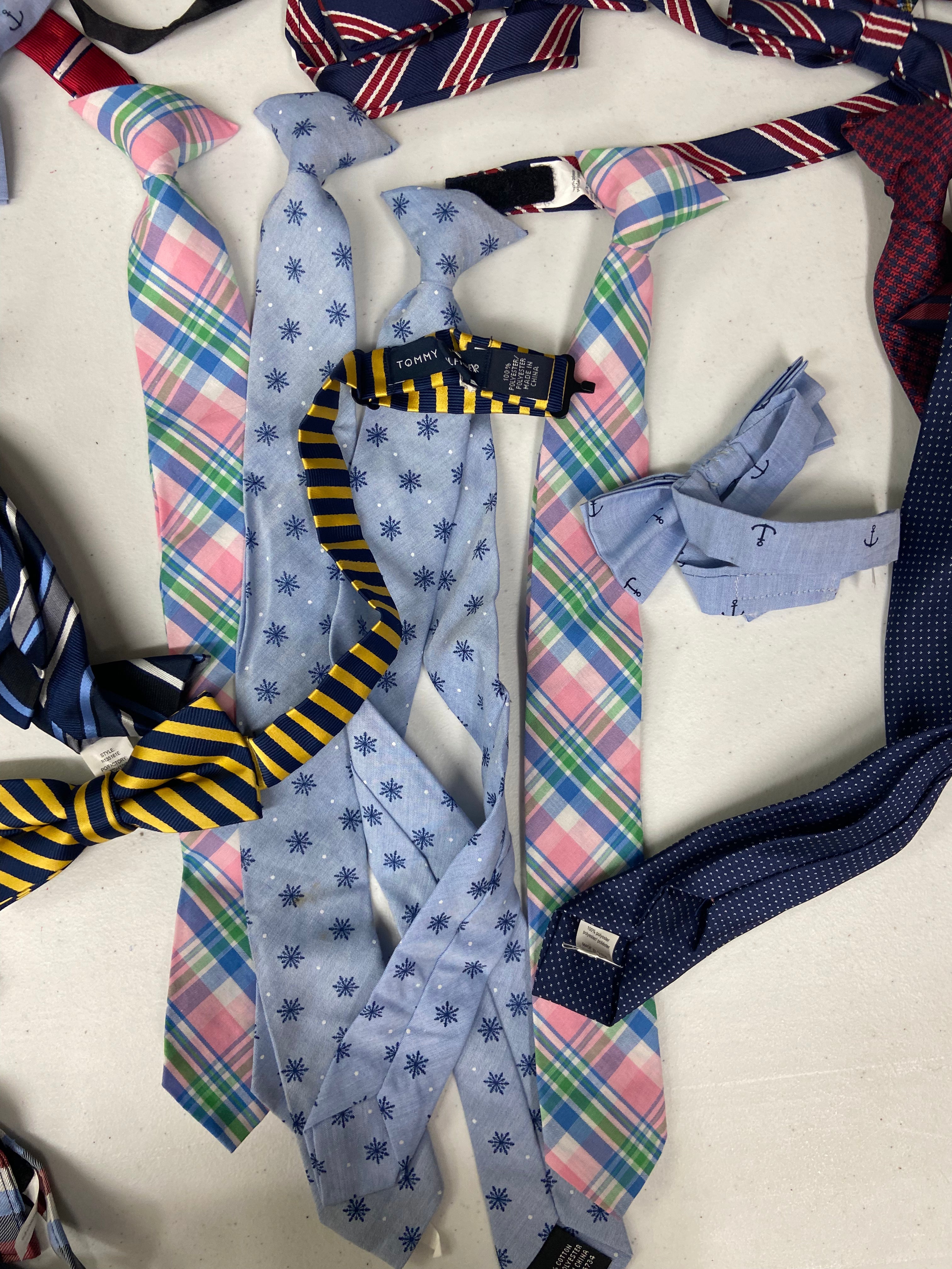 Kid's Neckties, Bow Ties and more Wholesale Lot, TOMMY HILFIGER and other Famous brands, 34 Units, Customer Returns