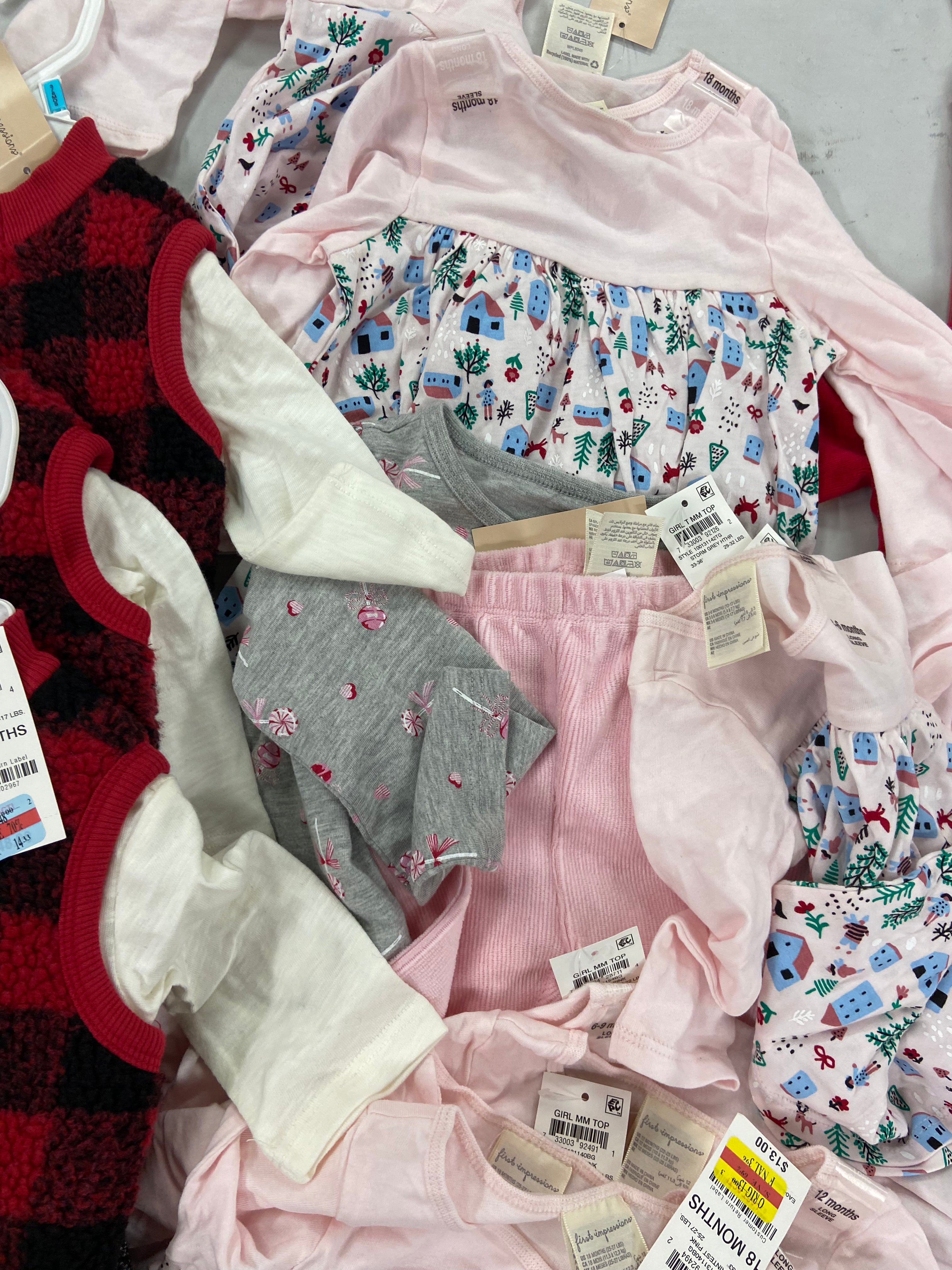 Kid's / Baby's Clothing Assorted Wholesale Lot, NIKE, MAX & OLIVIA, CARTER'S, FIRST IMPRESSIONS and more, 24 items, Shelf Pulls, MSRP $665