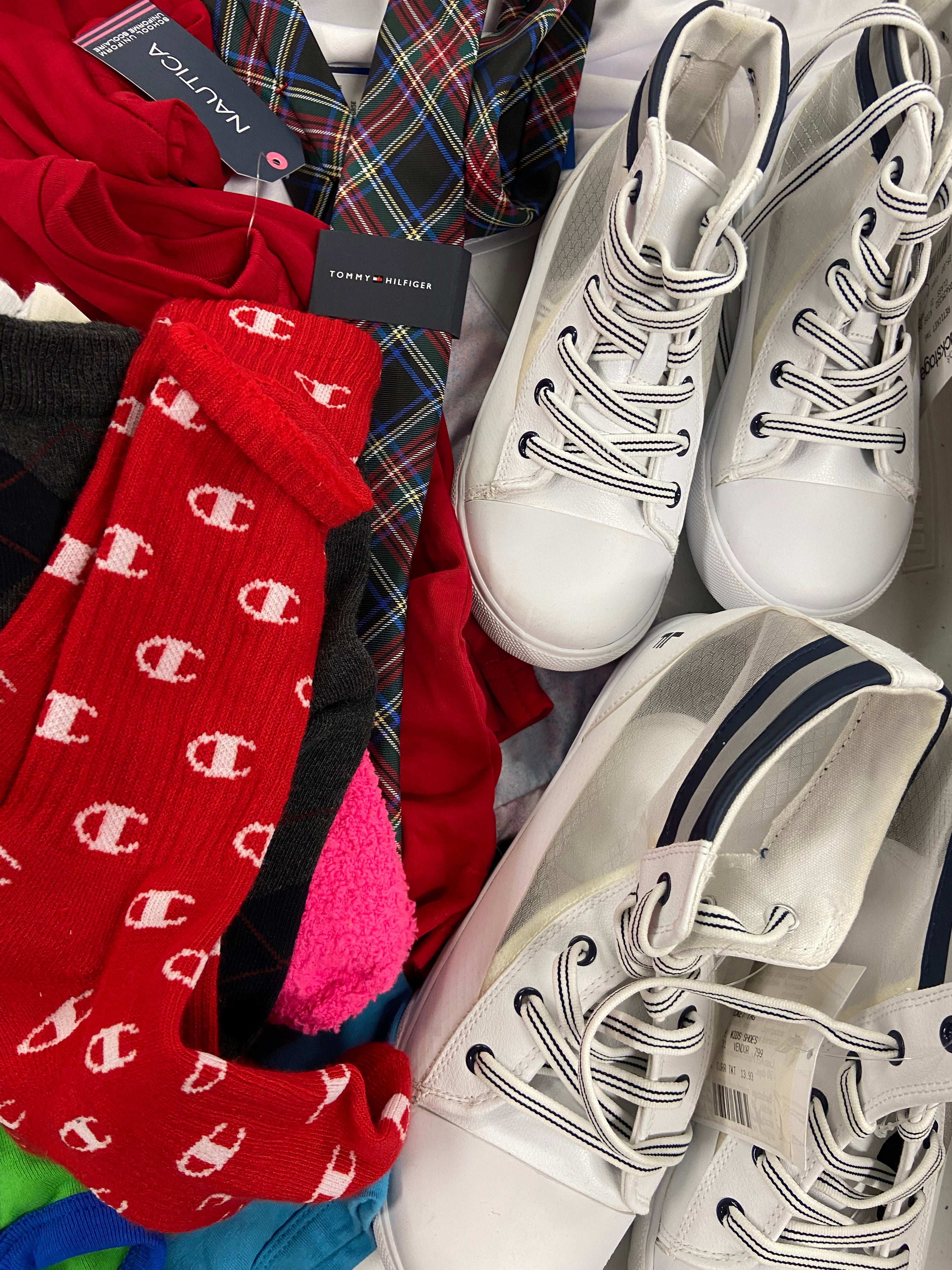 Kid's Clothing Wholesale Lot, NIKE, NAUTICA, SONIC, RARE EDITIONS, TOMMY HILFIGER, CALVIN KLEIN, CHAMPION, MAX & OLIVIA and more, 45 items, Shelf Pulls, MSRP $710