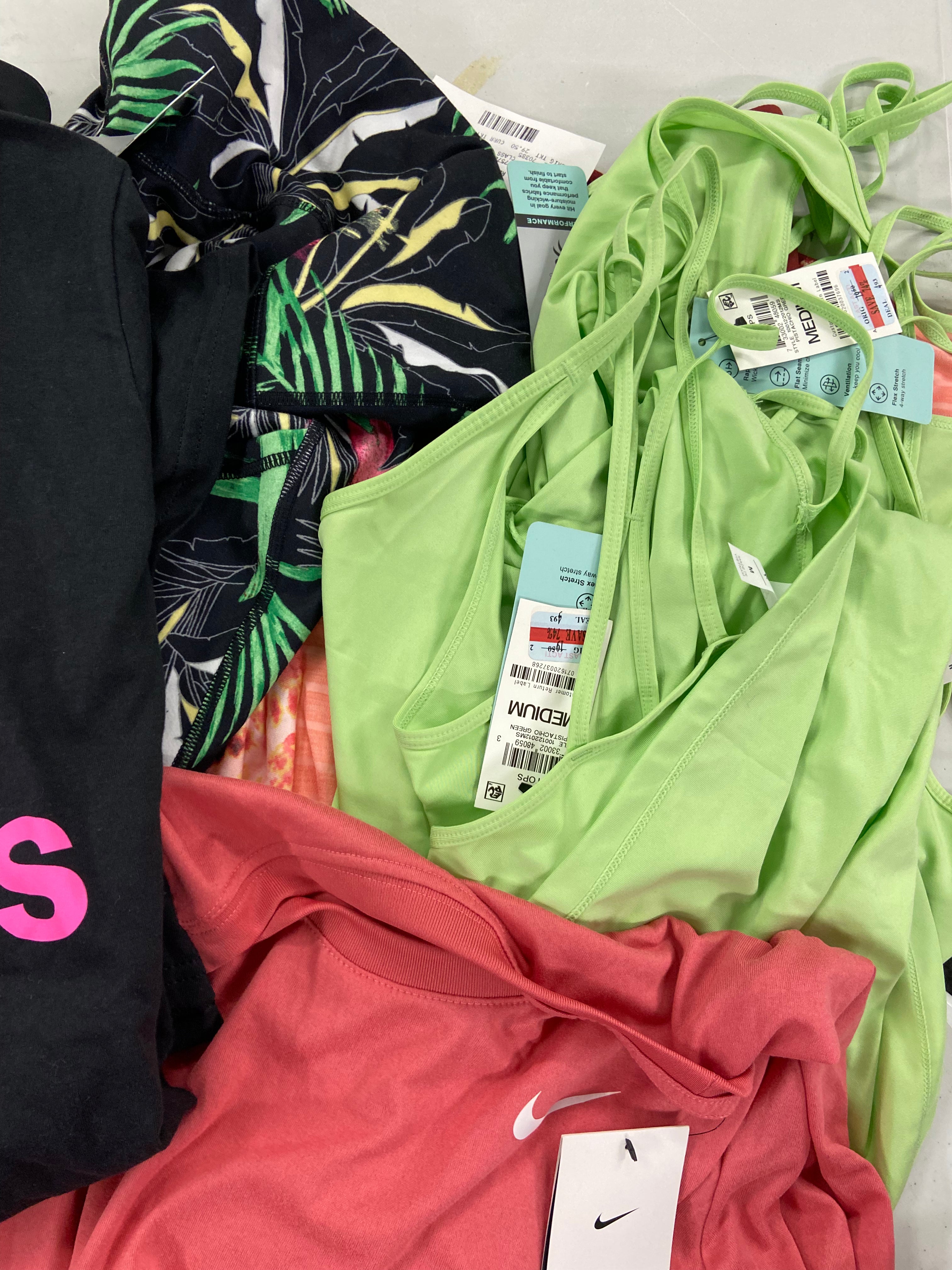 Women's Clothing Activewear Wholesale Lot, ADIDAS, NIKE, CALVIN KLEIN, DKNY and more, 27 items, Shelf Pulls, MSRP $943