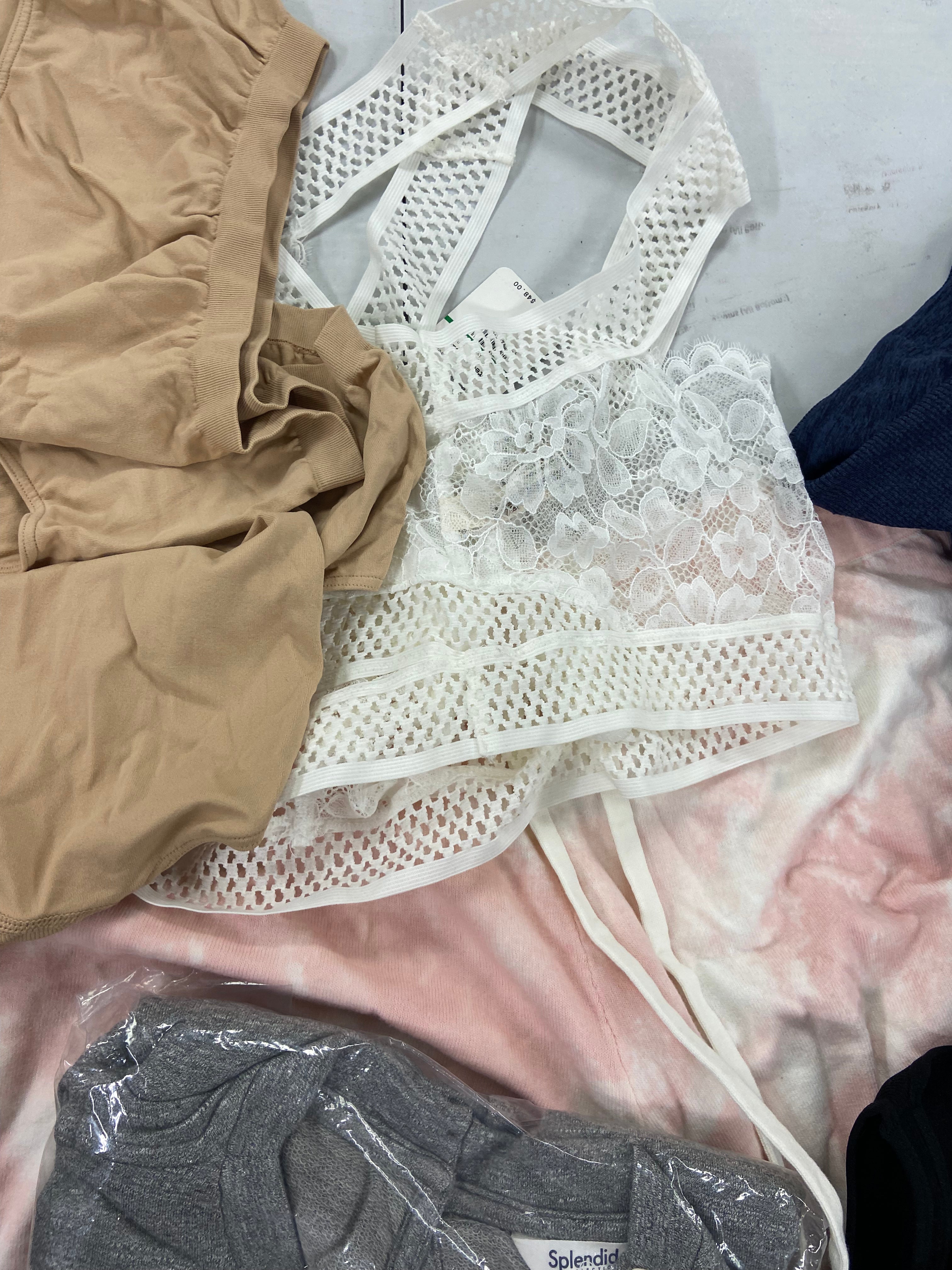 Women's Clothing Assorted Wholesale Lot, THEORY, SPLENDID, SANCTUARY, CALVIN KLEIN, FREE PEOPLE, JOCKEY and more, 18 items, Shelf Pulls, MSRP $1,446
