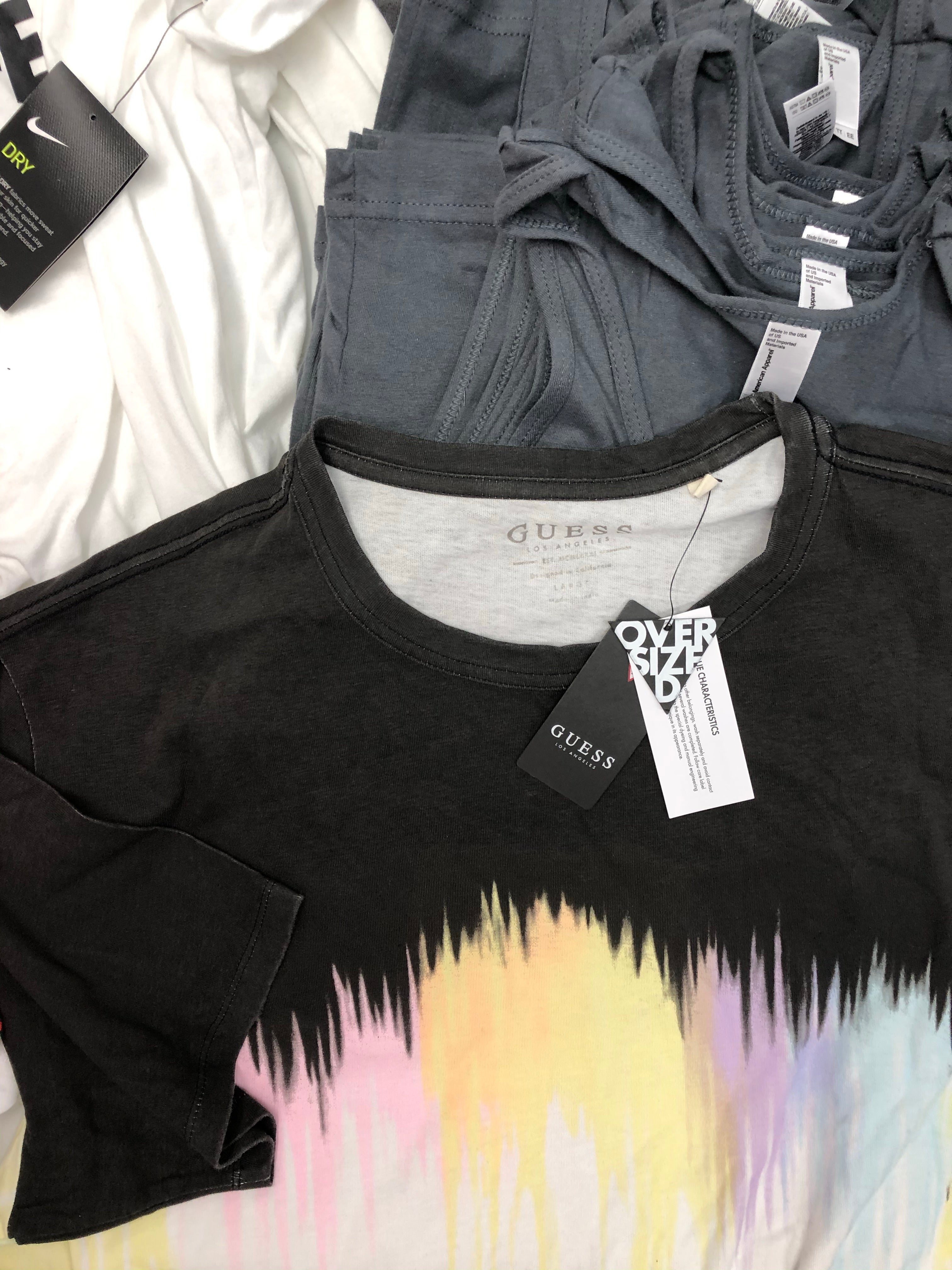 Men's Clothing Tops, T-shirt and more Wholesale Lot, CALVIN KLEIN, NIKE , GUESS, AMERICAN APPAREL, 43 Items, Shelf Pulls, MSRP $1,003