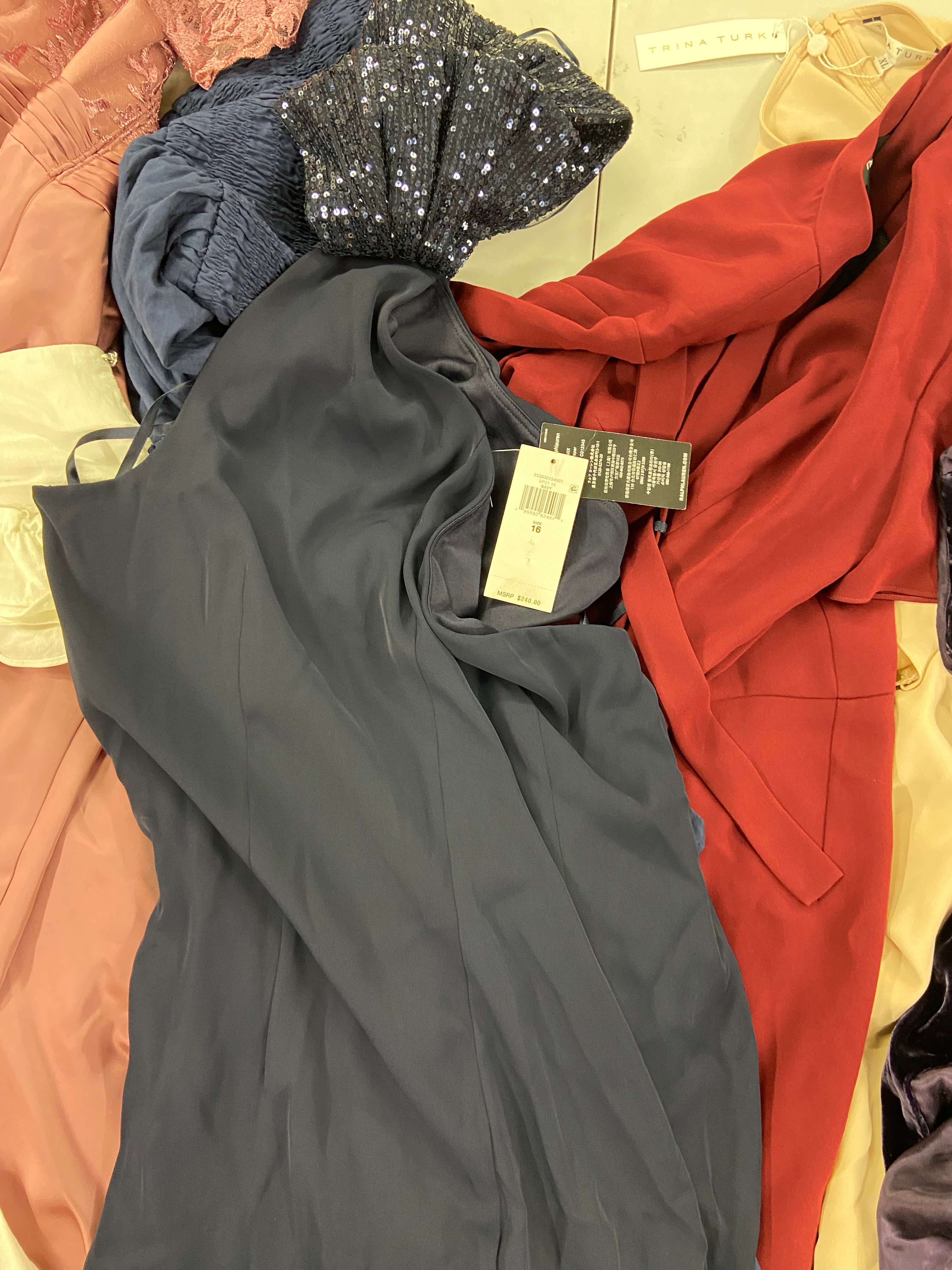 Women's Clothing Dresses Wholesale Lot, THEORY, POLO RALPH LAUREN, MICHAEL KORS, SPLENDID, TRINA TURK, ADRIANNA PAPELL  and more, 11 items, Shelf Pulls, MSRP $1,730