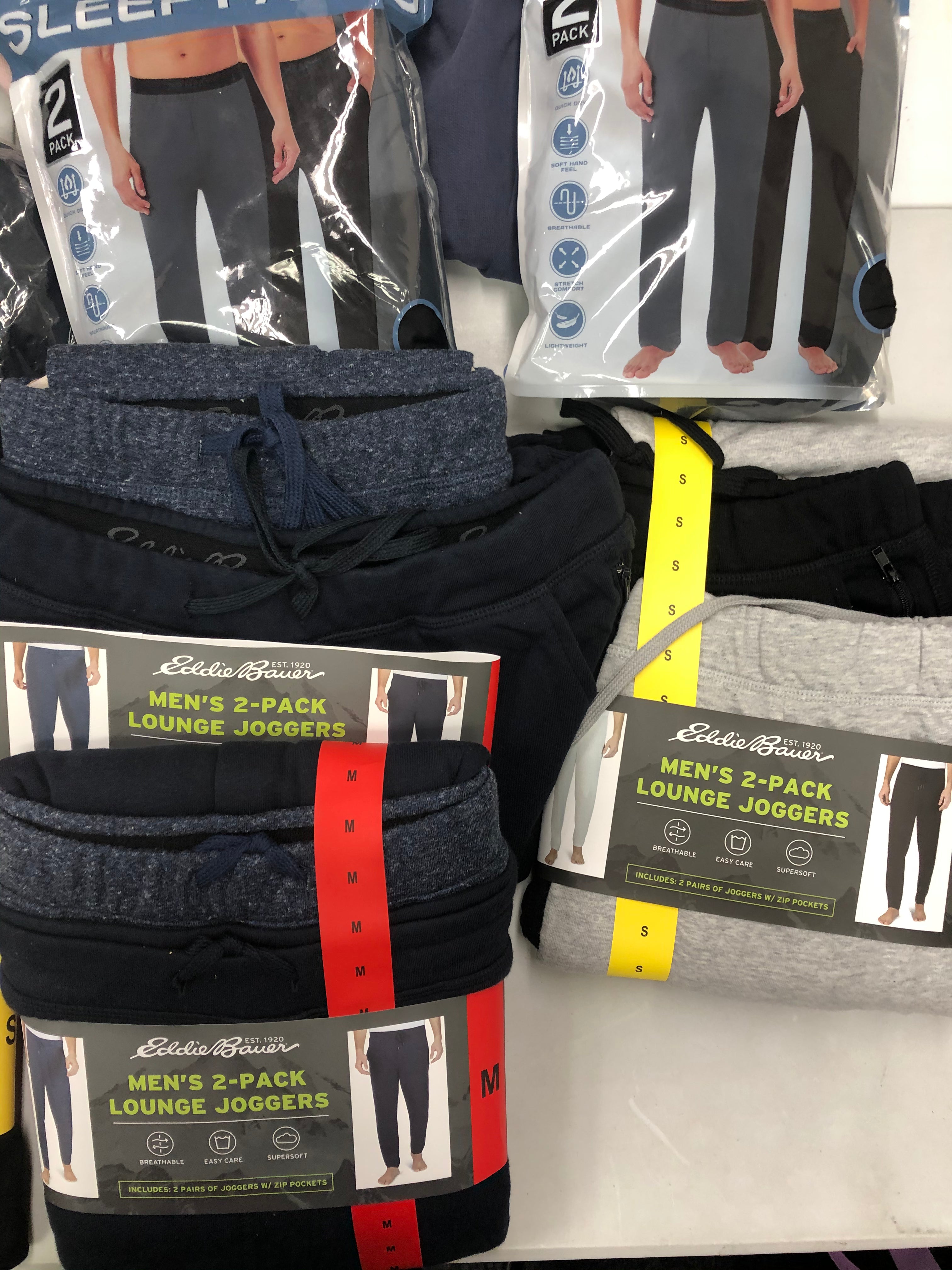 Men's Clothing Pants, Joggers and more Wholesale Lot, EDDIE BAUER, ORVIS, BAR III, AMERICAN APPAREL, STEVE MADDEN, and more, 13 items, Shelf Pulls, MSRP $692