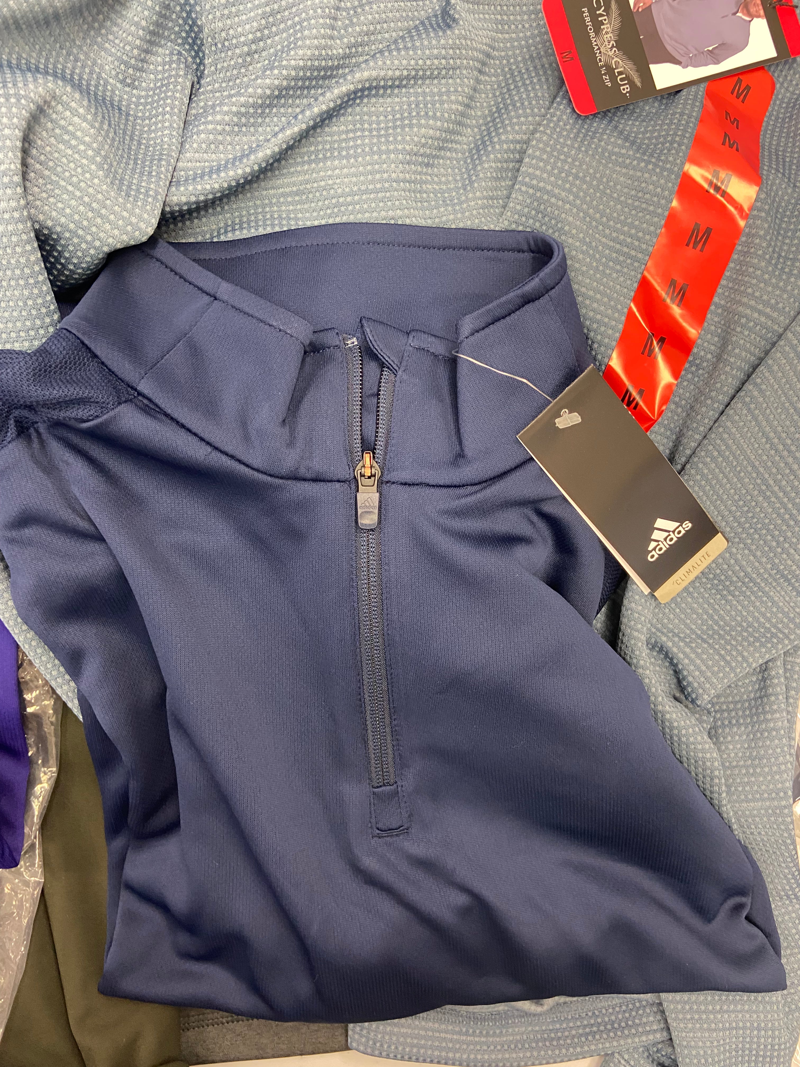 Men's Clothing Tops & Suspenders Wholesale Lot, ADIDAS, CLUB ROOM, CYPRESS CLUB, RUGGED and more, 16 items, Shelf Pulls, MSRP $883