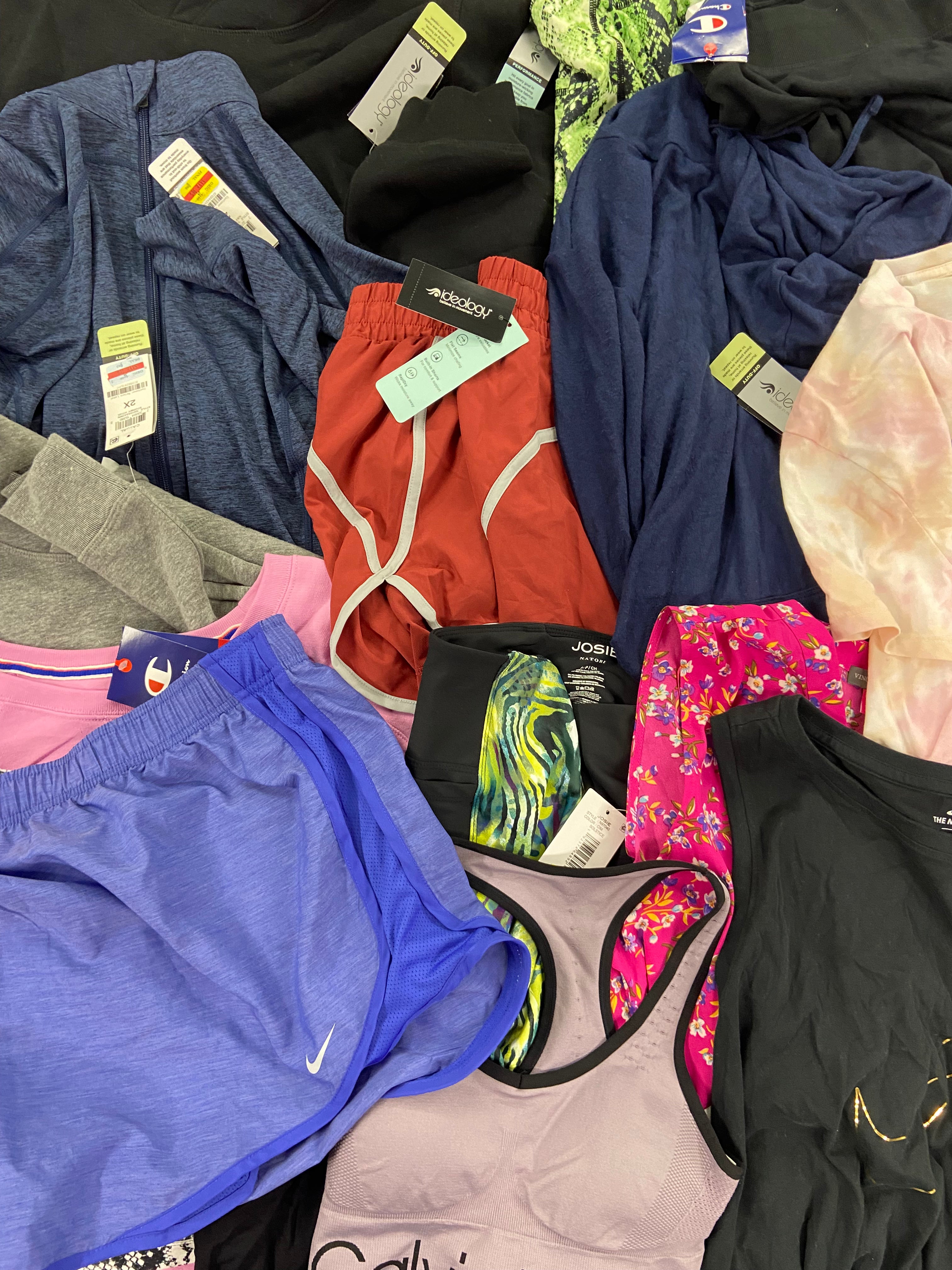 Women's Clothing Activewear & Others Wholesale Lot, CALVIN KLEIN, JOSIE, NIKE, VINCE CAMUTO, IDEOLOGY and more, 16 items, Shelf Pulls, MSRP $628