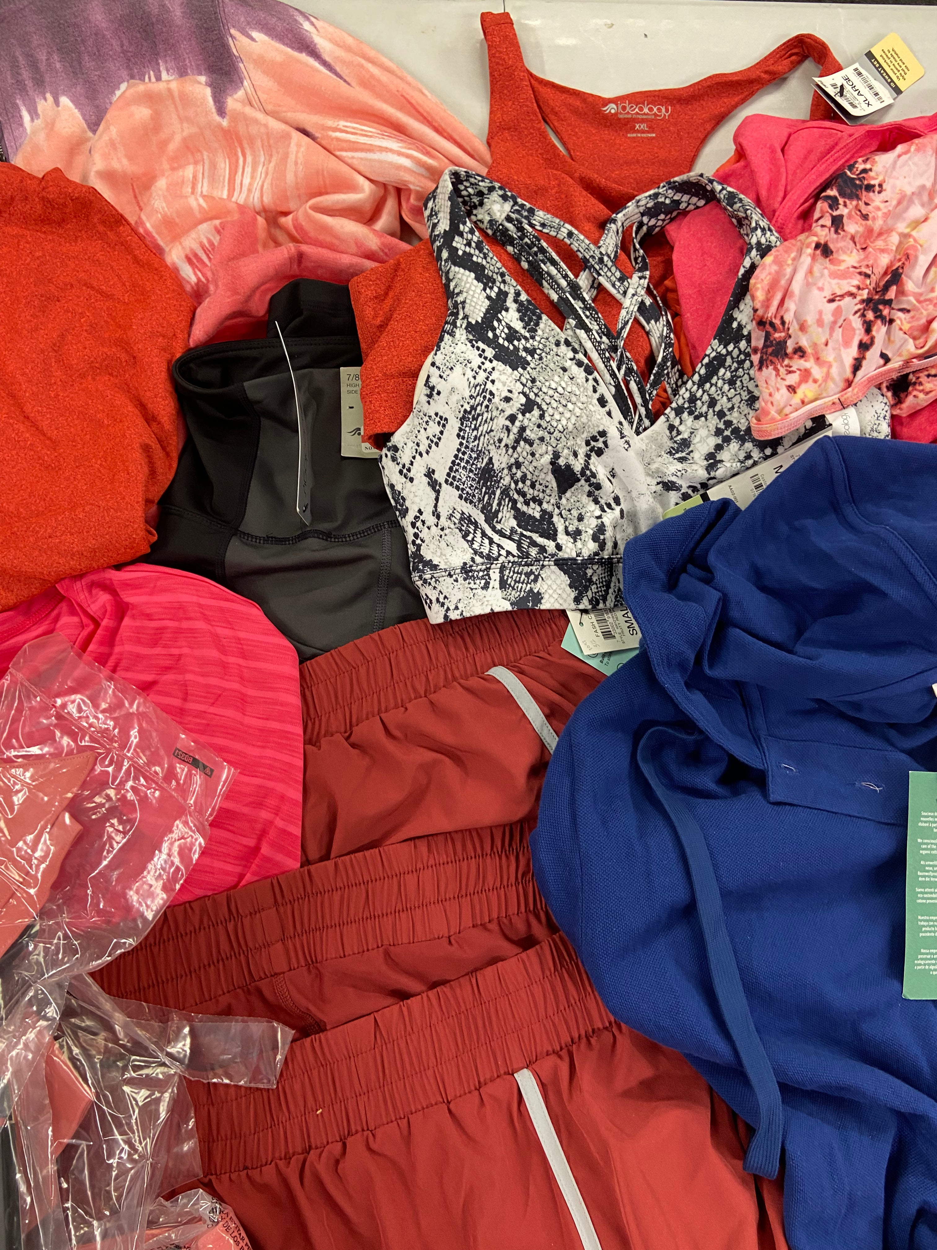 Women's Clothing Activewear Wholesale Lot, LACOSTE, ADIDAS, NIKE, THE NORTH FACE, CK PERFORMANCE, and more, 27 items, Shelf Pulls, MSRP $797