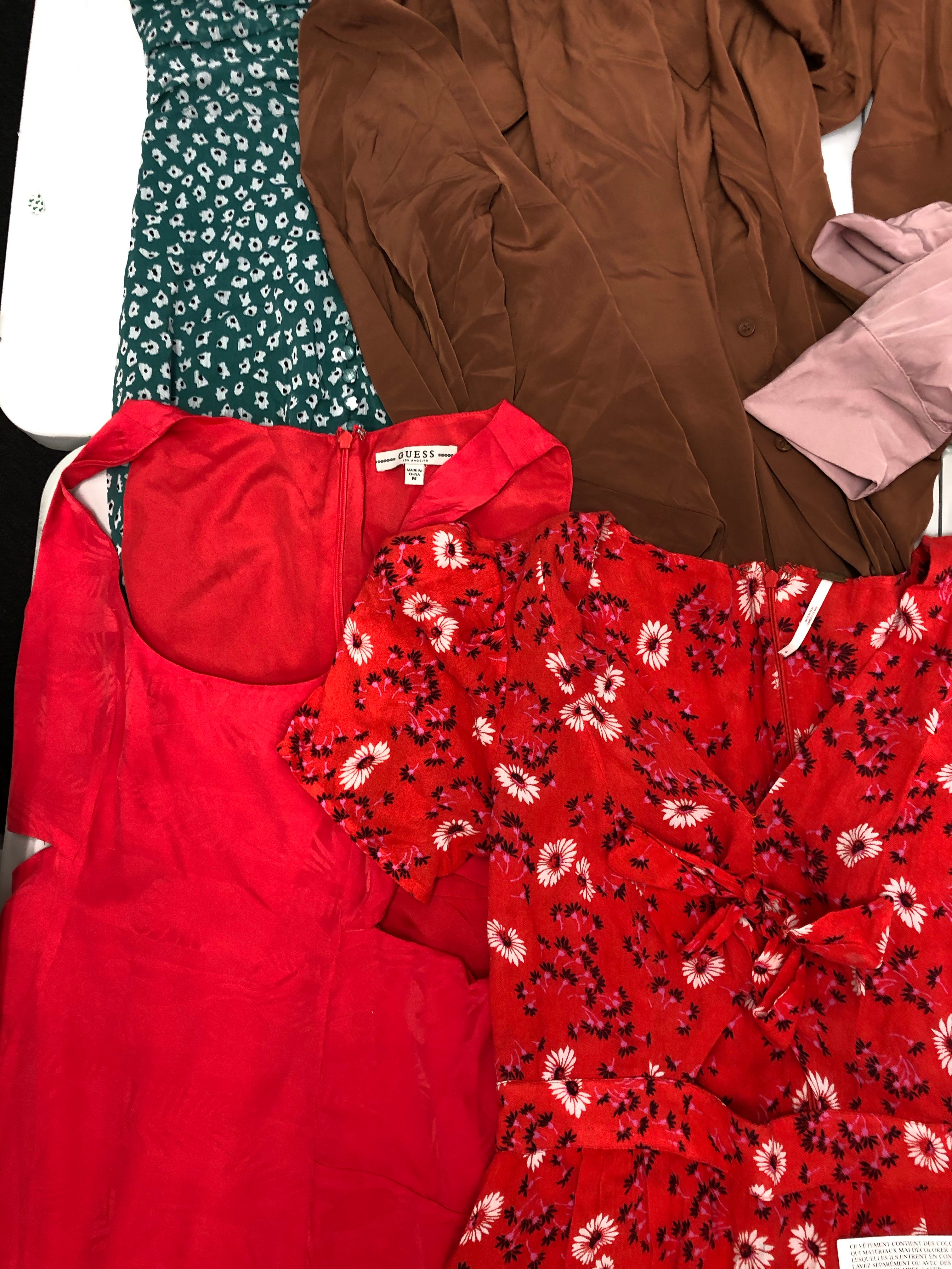 Women's Clothing Dresses Wholesale Lot, FREE PEOPLE, GUESS, ALFANI,BAR III, 9 items, Shelf Pulls, MSRP $741