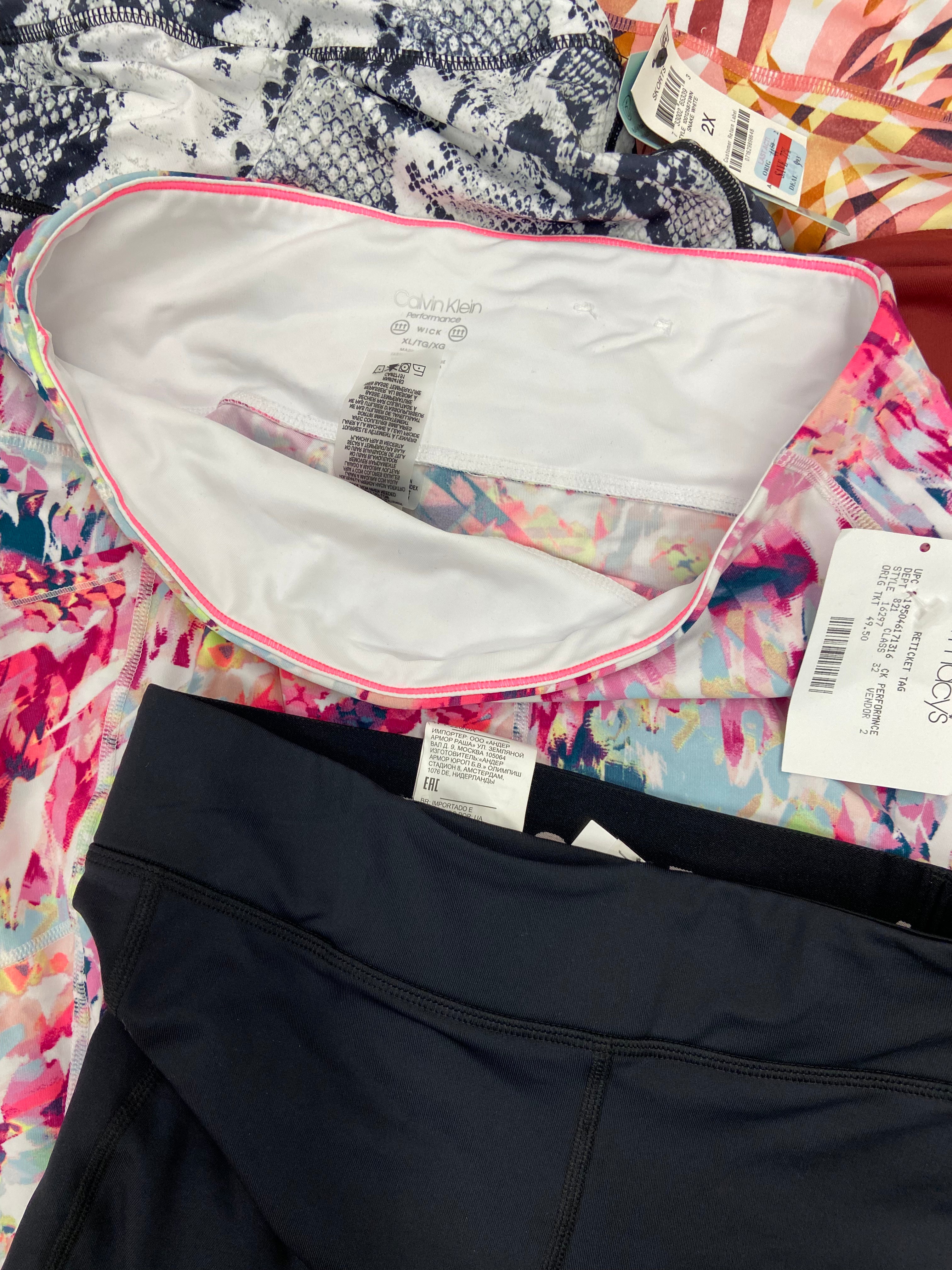 Women's Clothing Activewear Wholesale Lot, ADIDAS, NIKE, UNDER ARMOUR, CALVIN KLEIN, IDEOLOGY, 12 items, Shelf Pulls, MSRP $541