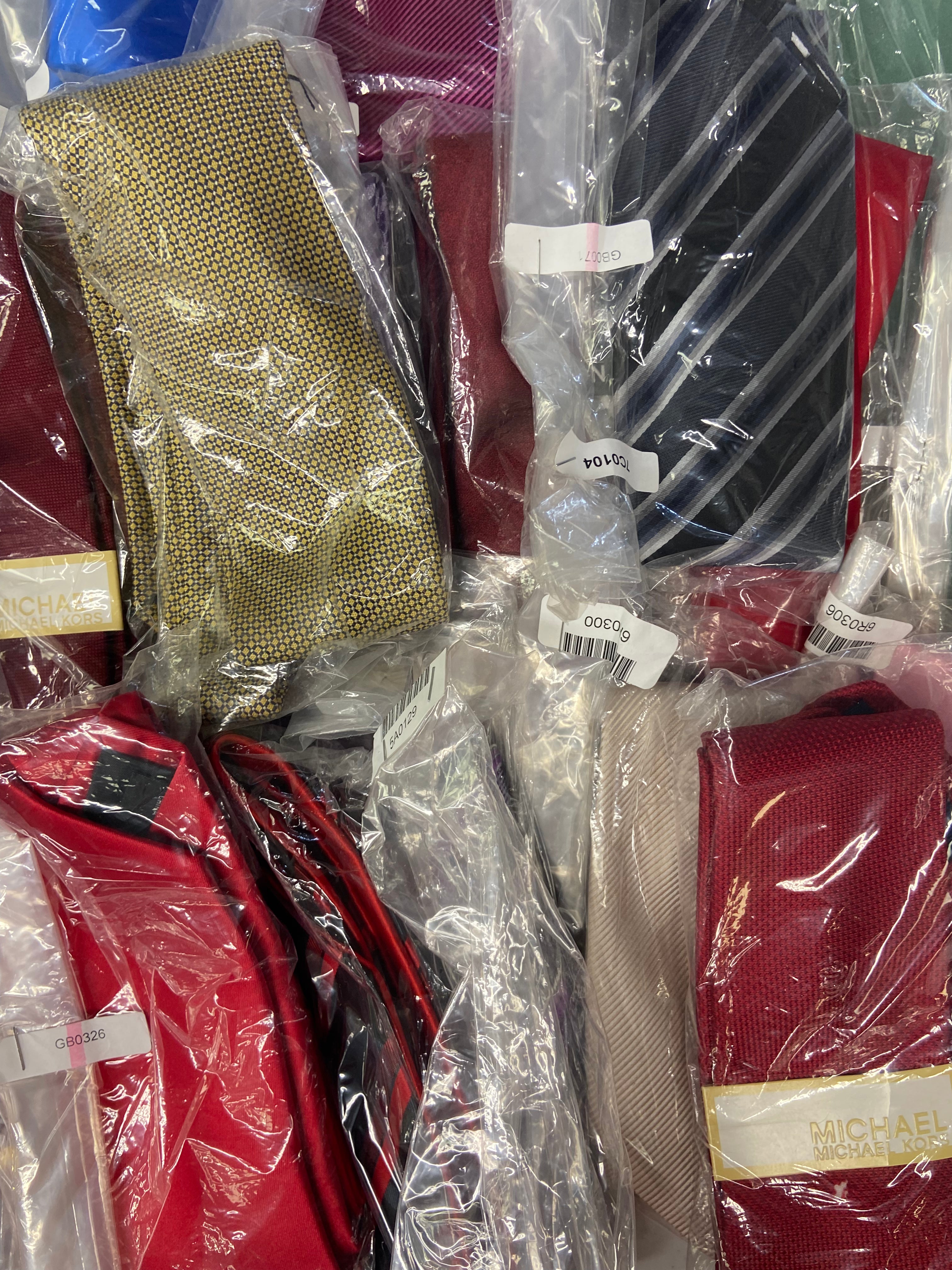 Men's Neckties Wholesale Lot, NAUTICA, TOMMY HILFIGER, MICHAEL KORS, KENNETH COLE, RYAN SEACREST, CALVIN KLEIN, and more, 108 items, CUSTOMER RETURNS