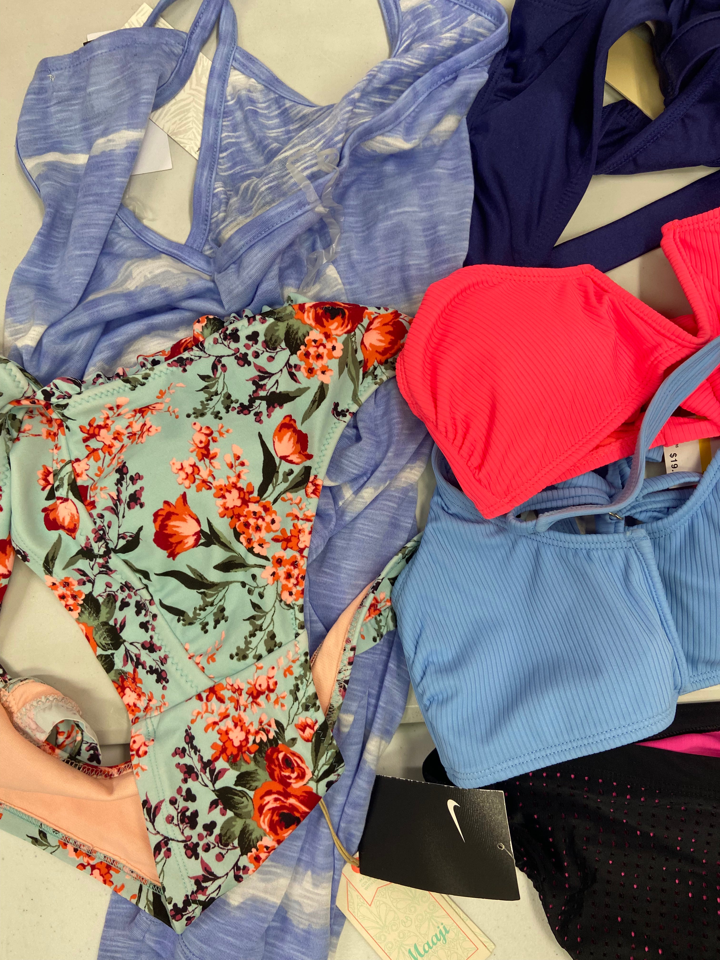 Women's Swimwear Wholesale Lot, NIKE, SWIM SOLUTIONS, MAAJI, VIVA and more, 15 items, Shelf Pulls, MSRP $928