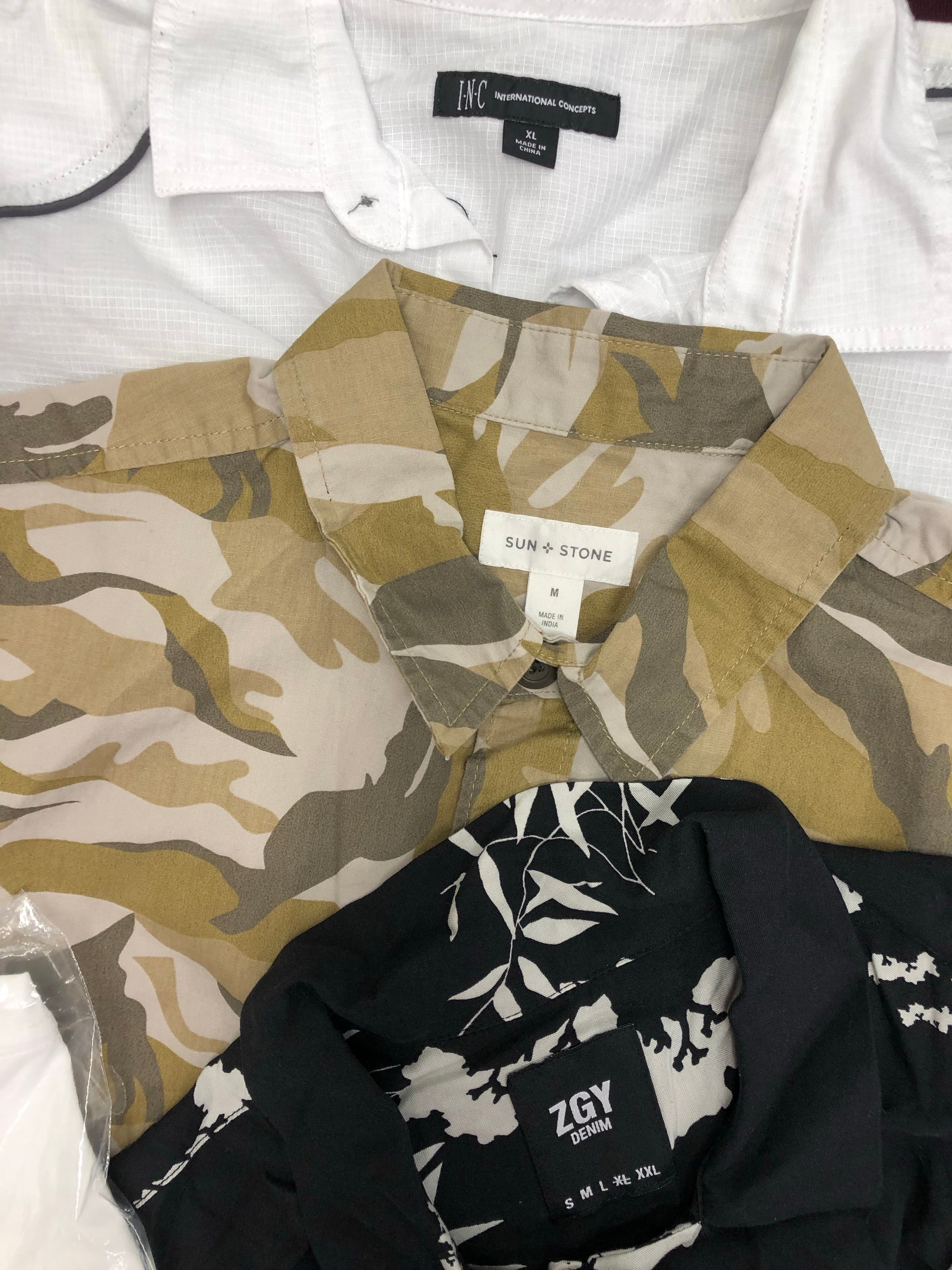 Men's Clothing Tops, Button Down Shirt and more, Wholesale Lot, CALVIN KLEIN, ZEEGEEWHY, AMERICAN APPAREL, INC and more, 23 items, Shelf Pulls, MSRP $793