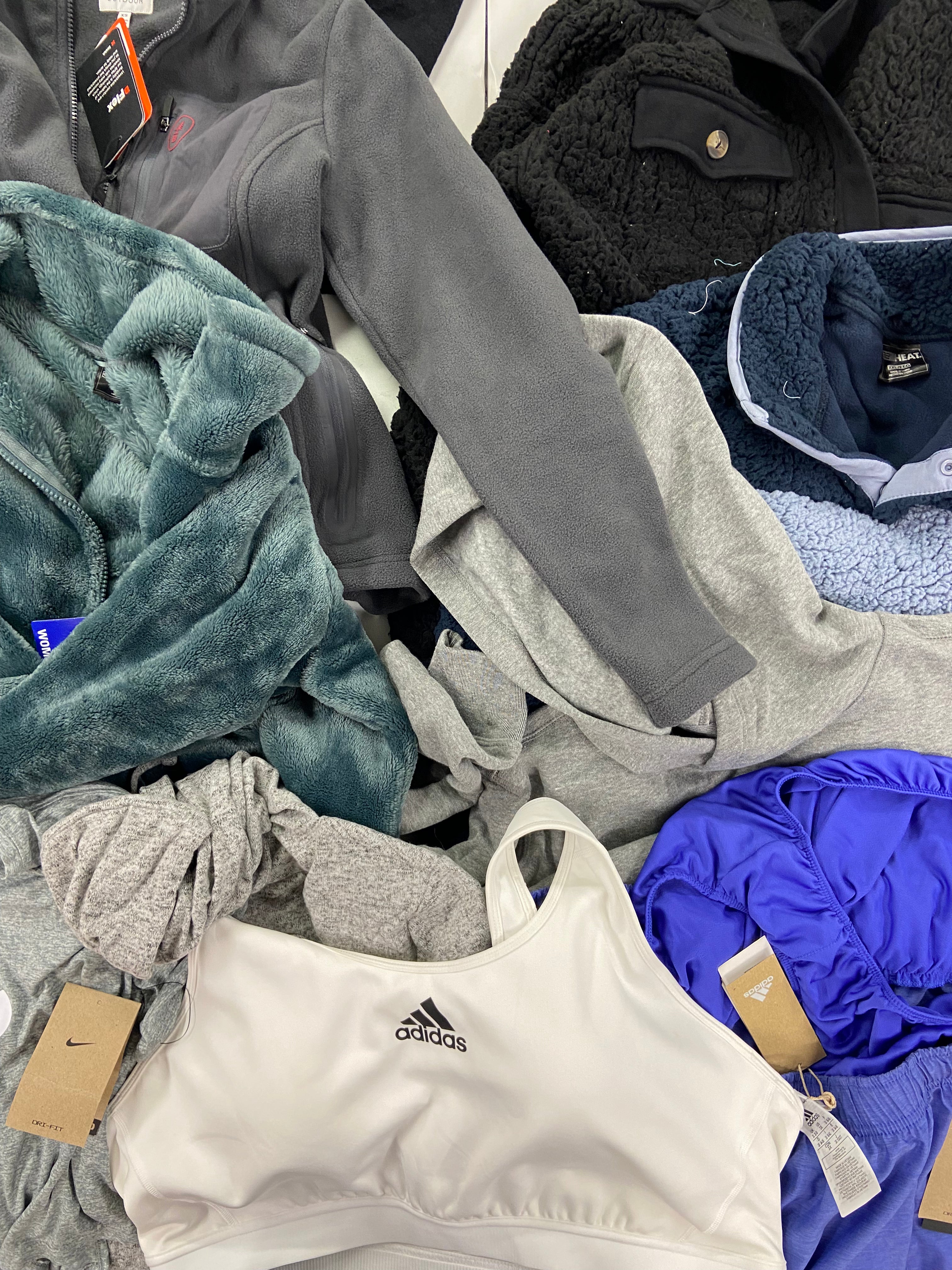 Women's Clothing Sweaters and Others Wholesale Lot, ADIDAS, NIKE, MARC NY, BASS OUTDOOR and more, 11 items, Shelf Pulls, MSRP $484