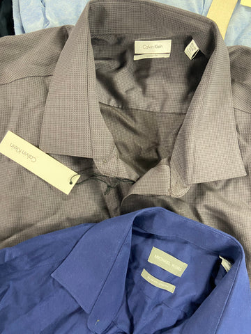 Men's Clothing Button Down Shirts Wholesale Lot, DOCKERS, CALVIN KLEIN, MICHAEL KORS, CLUB ROOM, 15 items, Shelf Pulls, MSRP $912
