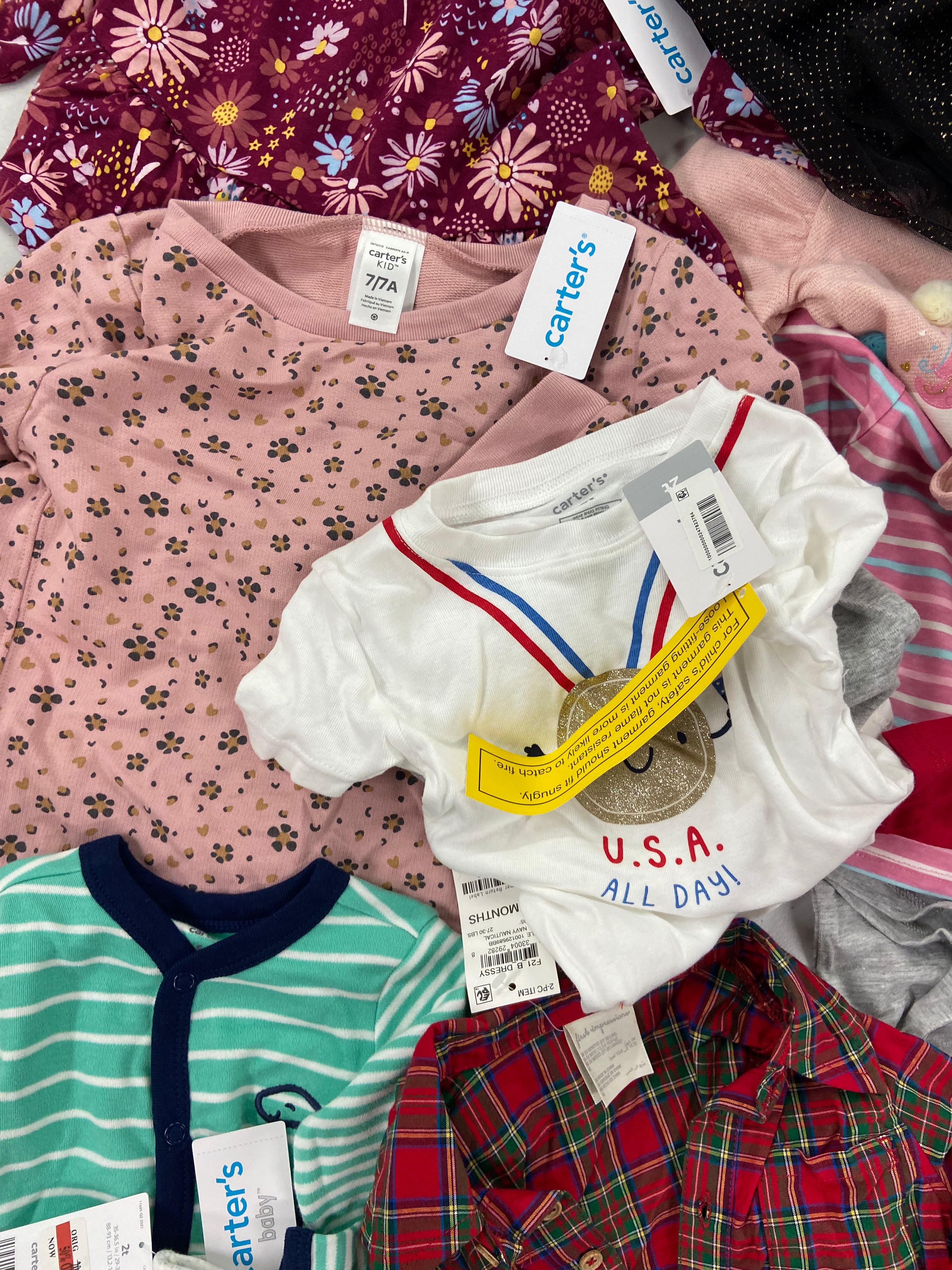 Kid's Clothing Assorted Wholesale Lot, DISNEY, NAUTICA, KIDS HEADQUARTERS, CHAMPION, CARTER'S and more, 28 items, Shelf Pulls, MSRP $621