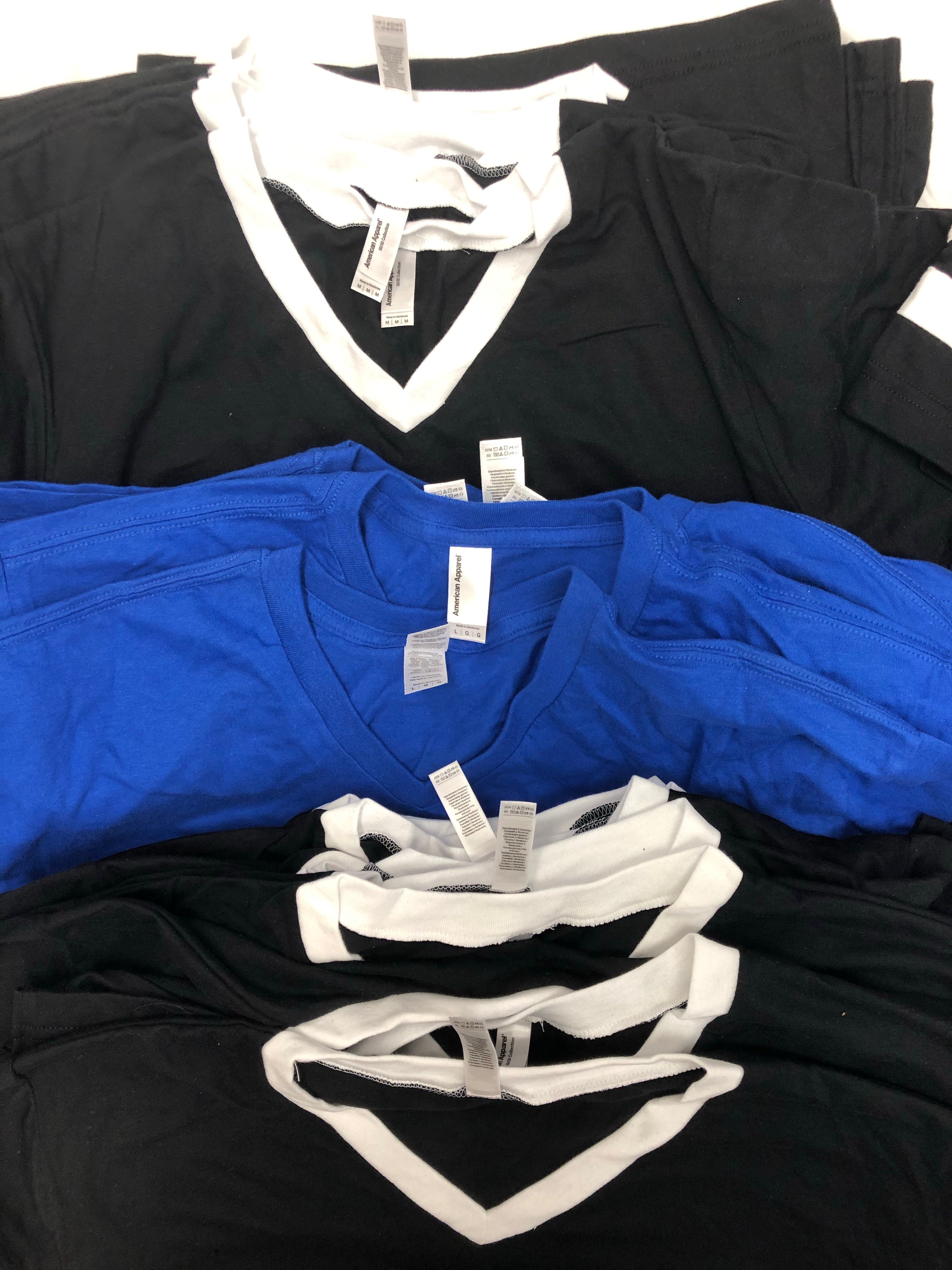 Men's Clothing Tops T-Shirt Wholesale Lot, AMERICAN APPAREL ONLY, 45 Items, Shelf Pulls, MSRP $886