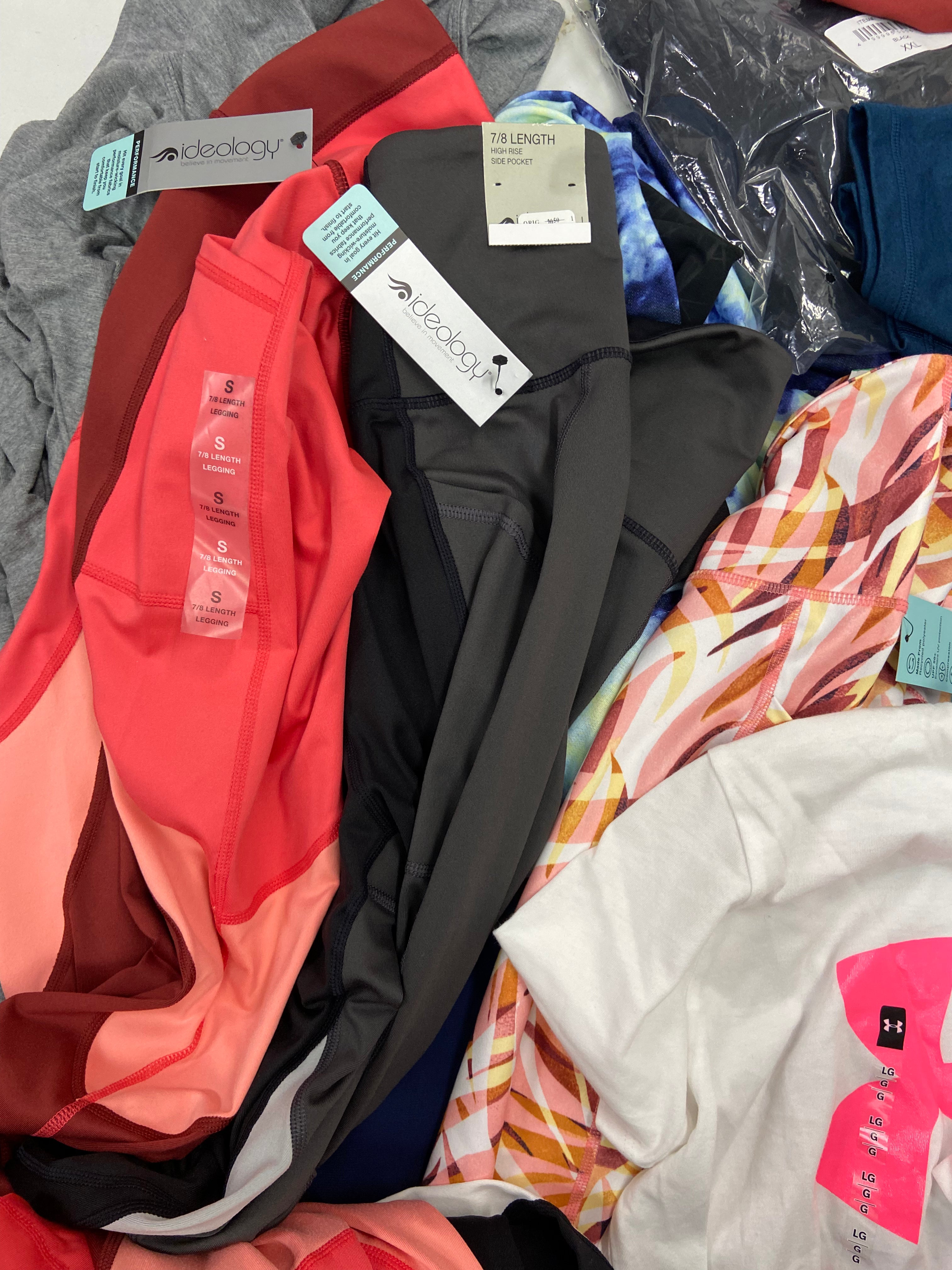 Women's Clothing Activewear Wholesale Lot, UNDER ARMOUR, CALVIN KLEIN, SPYDER, CHAMPION, IDEOLOGY and more, 23 items, Shelf Pulls, MSRP $796