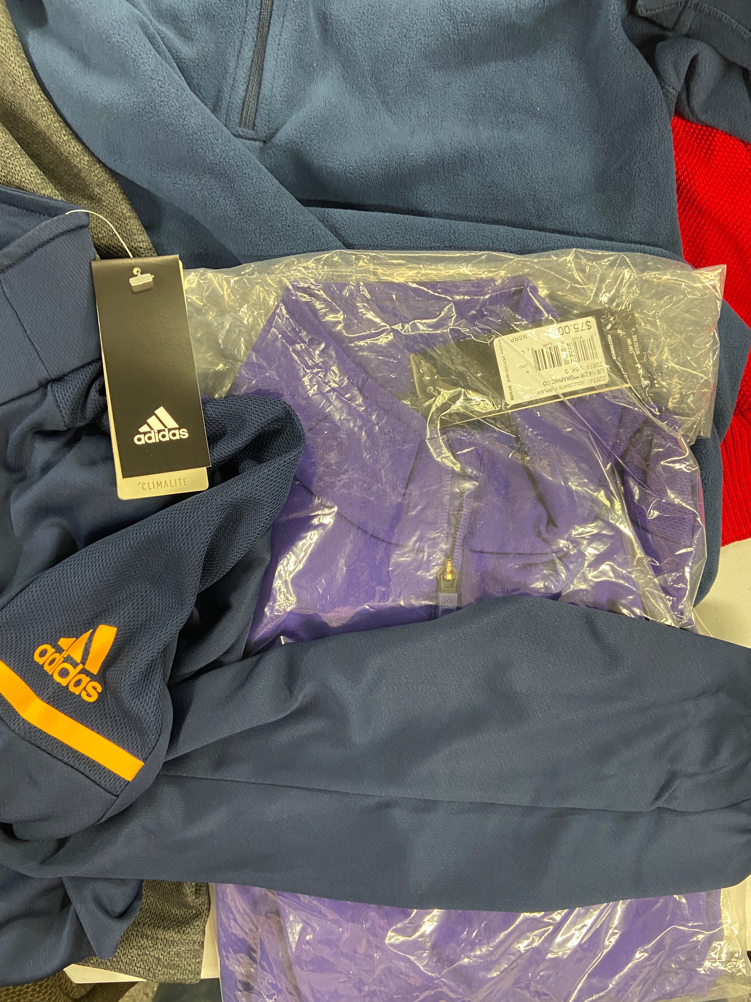 Men's Clothing Sweaters & Outerwear Wholesale Lot, ADIDAS, MOUNTAIN HARDWEAR, SPYDER, ORVIS and more, 10 items, Shelf Pulls, MSRP $670