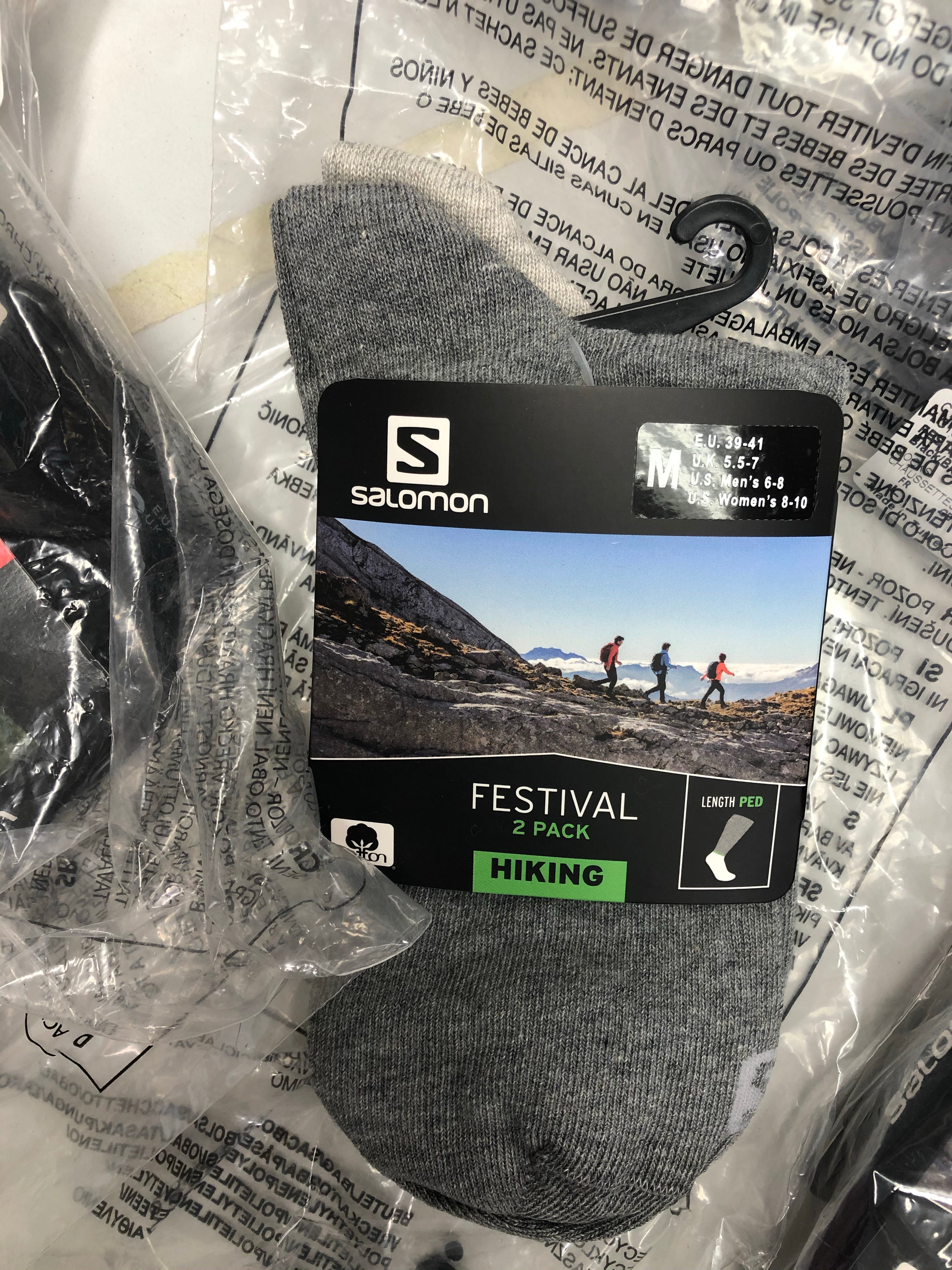 Unisex Socks Wholesale Lot, SALOMON, 18 Items, New, MSRP $330