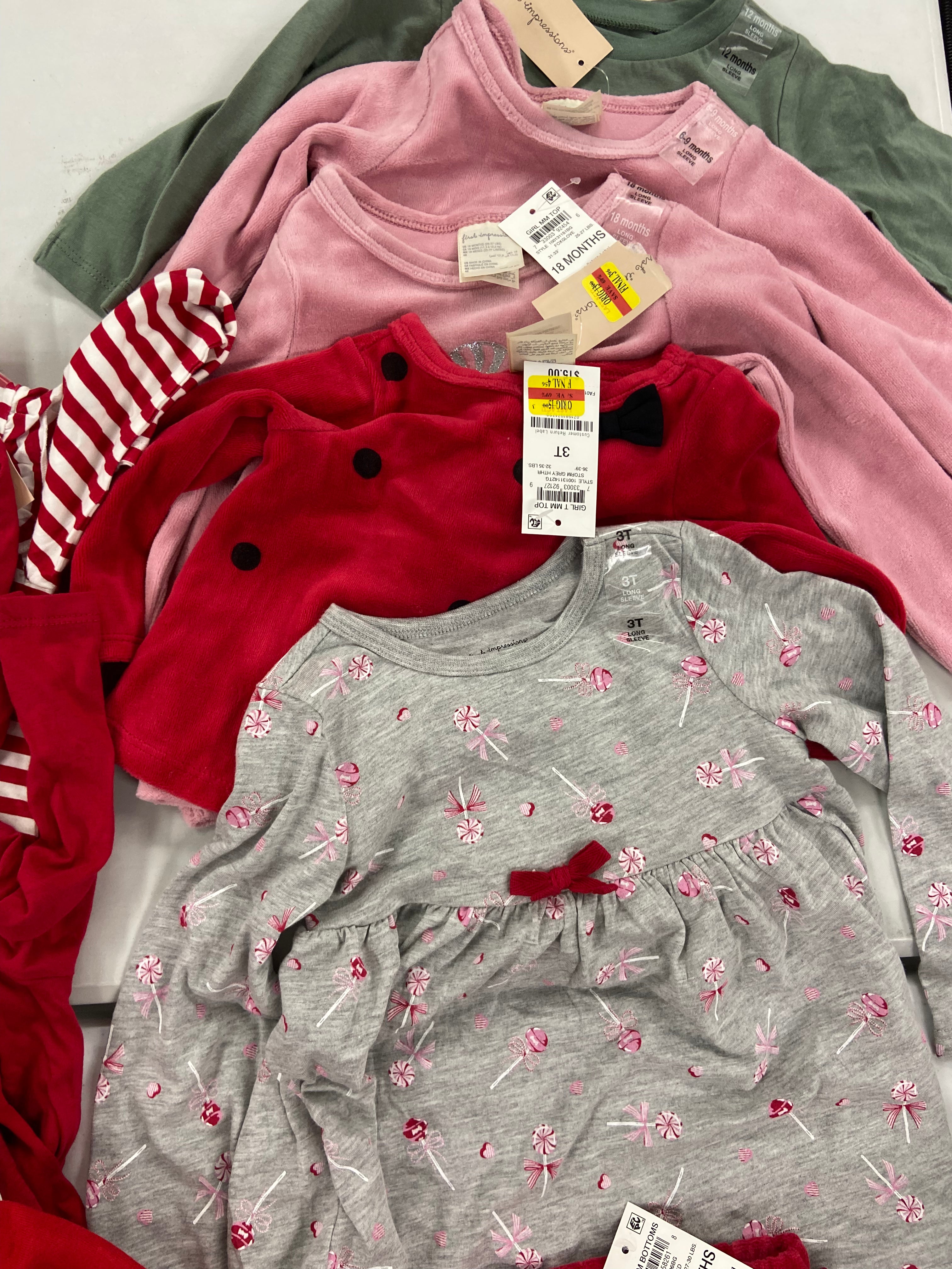 Baby's Clothing Assorted Wholesale Lot, TOMMY HILFIGER, CARTER'S, KID'S HEADQUARTERS, FIRST IMPRESSION, and more, 28 items, Shelf Pulls, MSRP $502