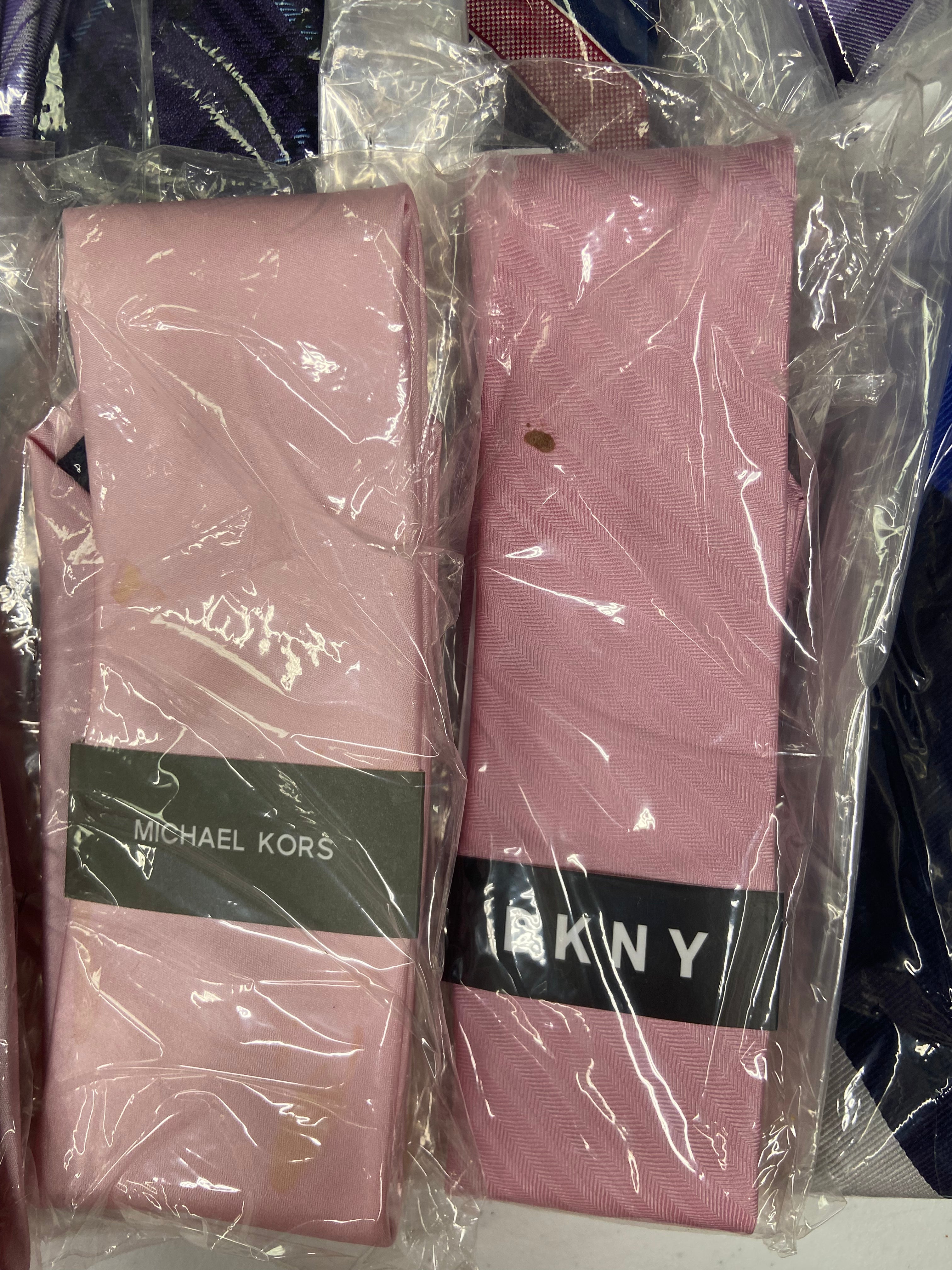 Men's Neckties Wholesale Lot, TOMMY HILFIGER, DKNY, MICHAEL KORS, KENNETH COLE, RYAN SEACREST, CALVIN KLEIN, CLUB ROOM and more, 66 items, CUSTOMER RETURNS