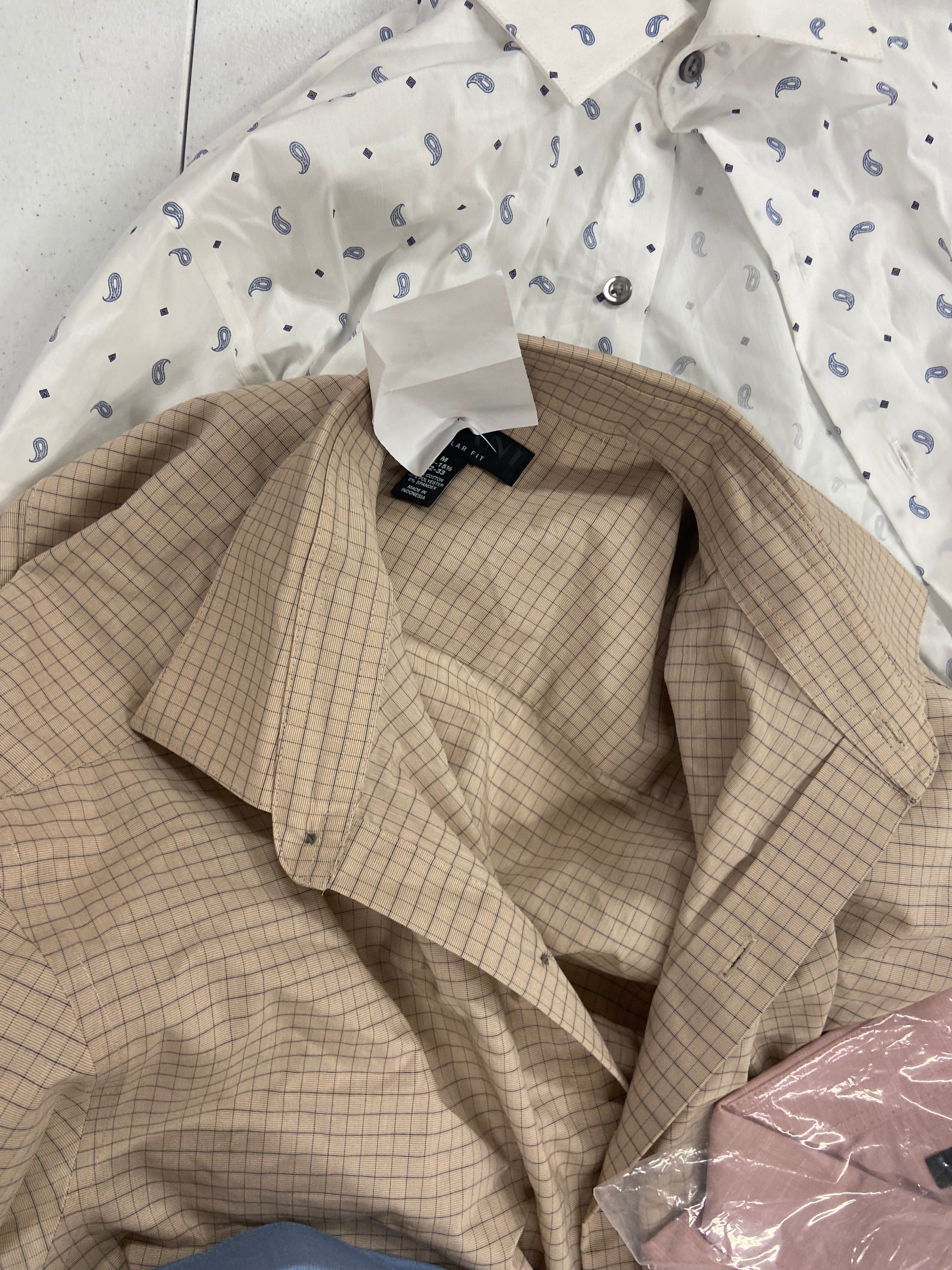 Men's Clothing Button Down Shirts Wholesale Lot, ALFANI, BAR III, CLUB ROOM, 14 items, Shelf Pulls, MSRP $844