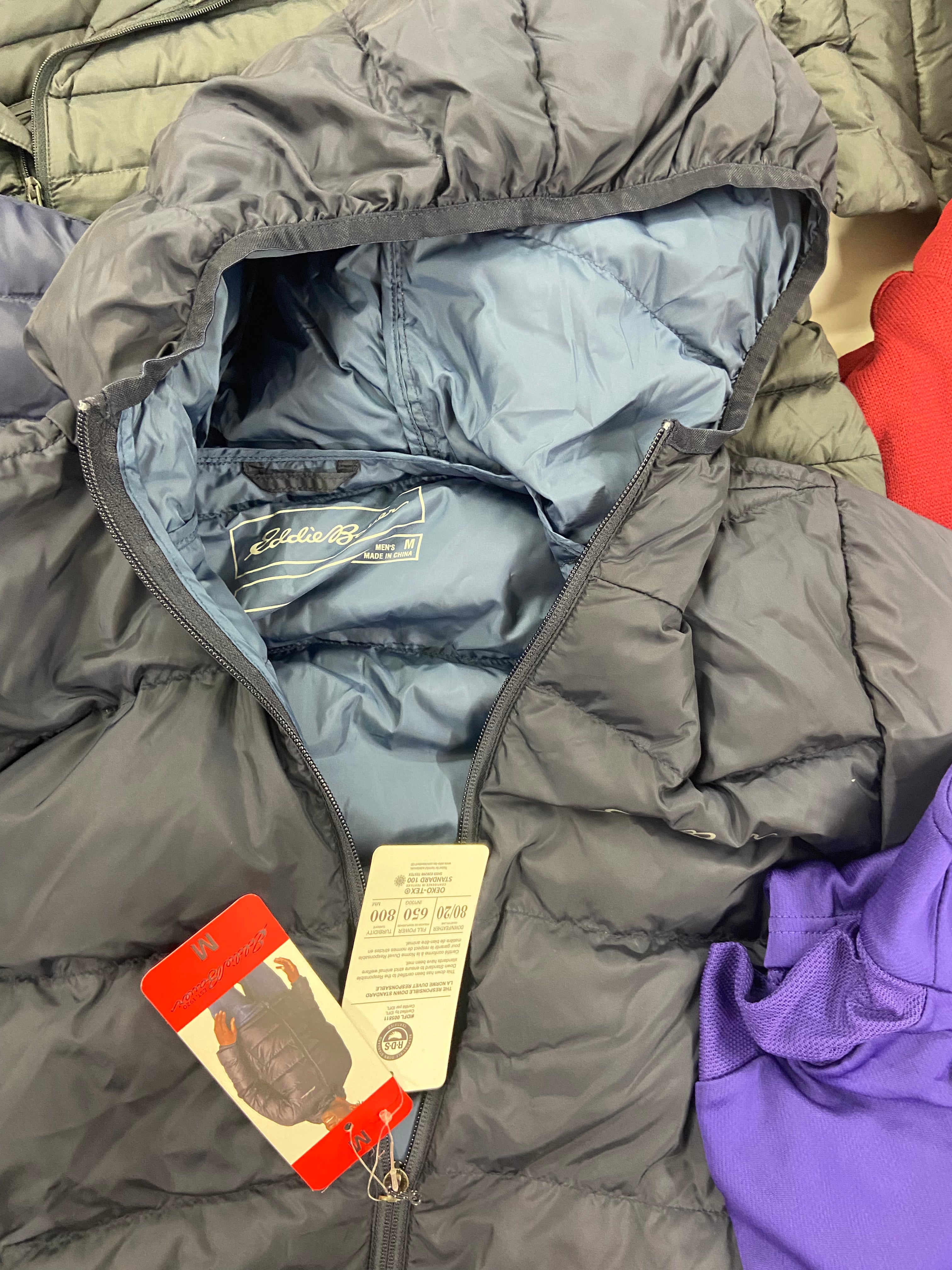 Men's Clothing Outerwear Wholesale Lot, ADIDAS, EDDIE BAUER, BUFFALO JEANS, MOUNTAIN HARDWEAR and more, 7 items, Shelf Pulls, MSRP $957