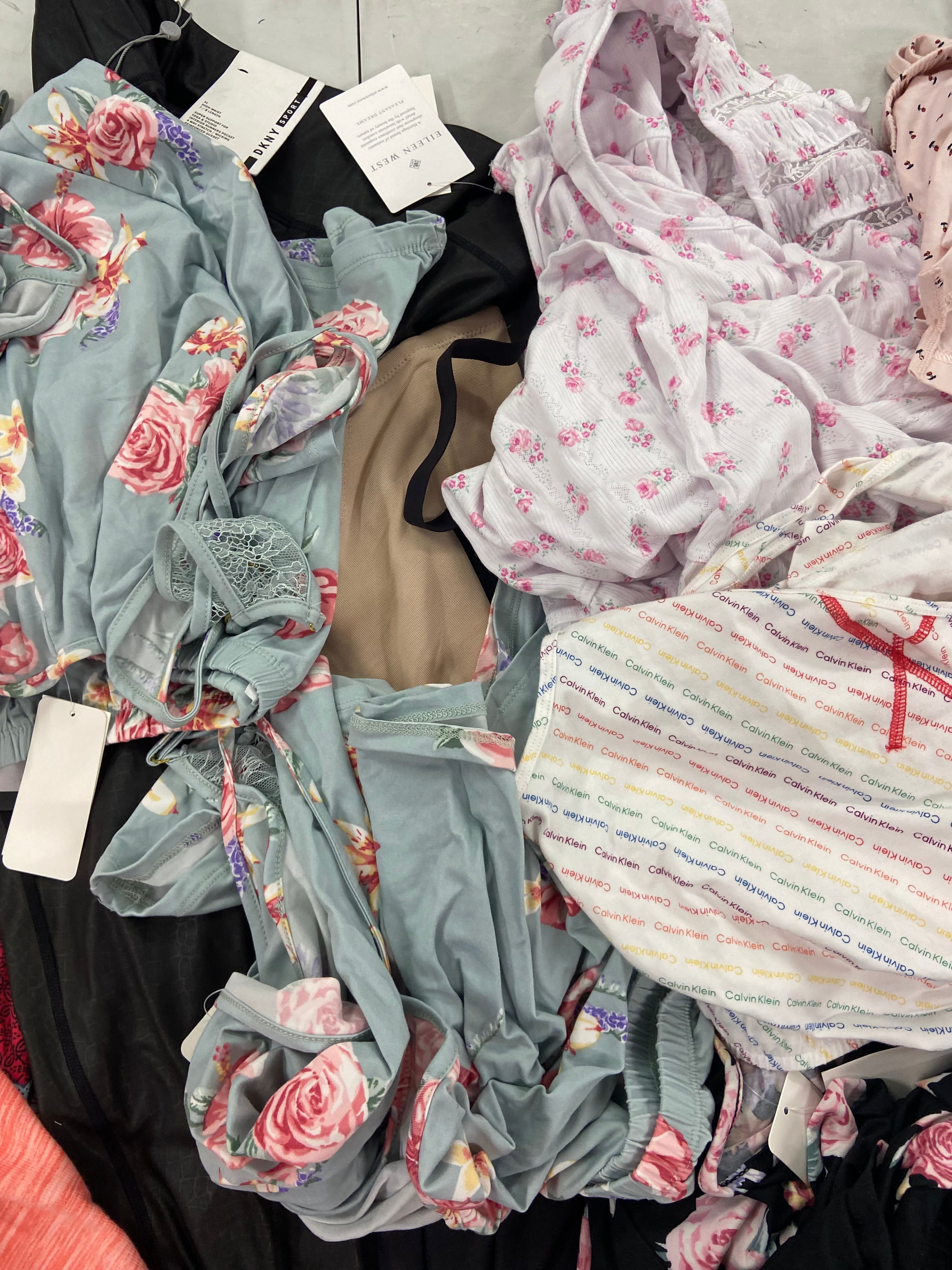 Women's INTIMATES Wholesale Lot, ADIDAS, HANKY PANKY, DKNY, FLORA, CALVIN KLEIN, PLAYTEX and more, 30 items, Shelf Pulls, MSRP $1,571