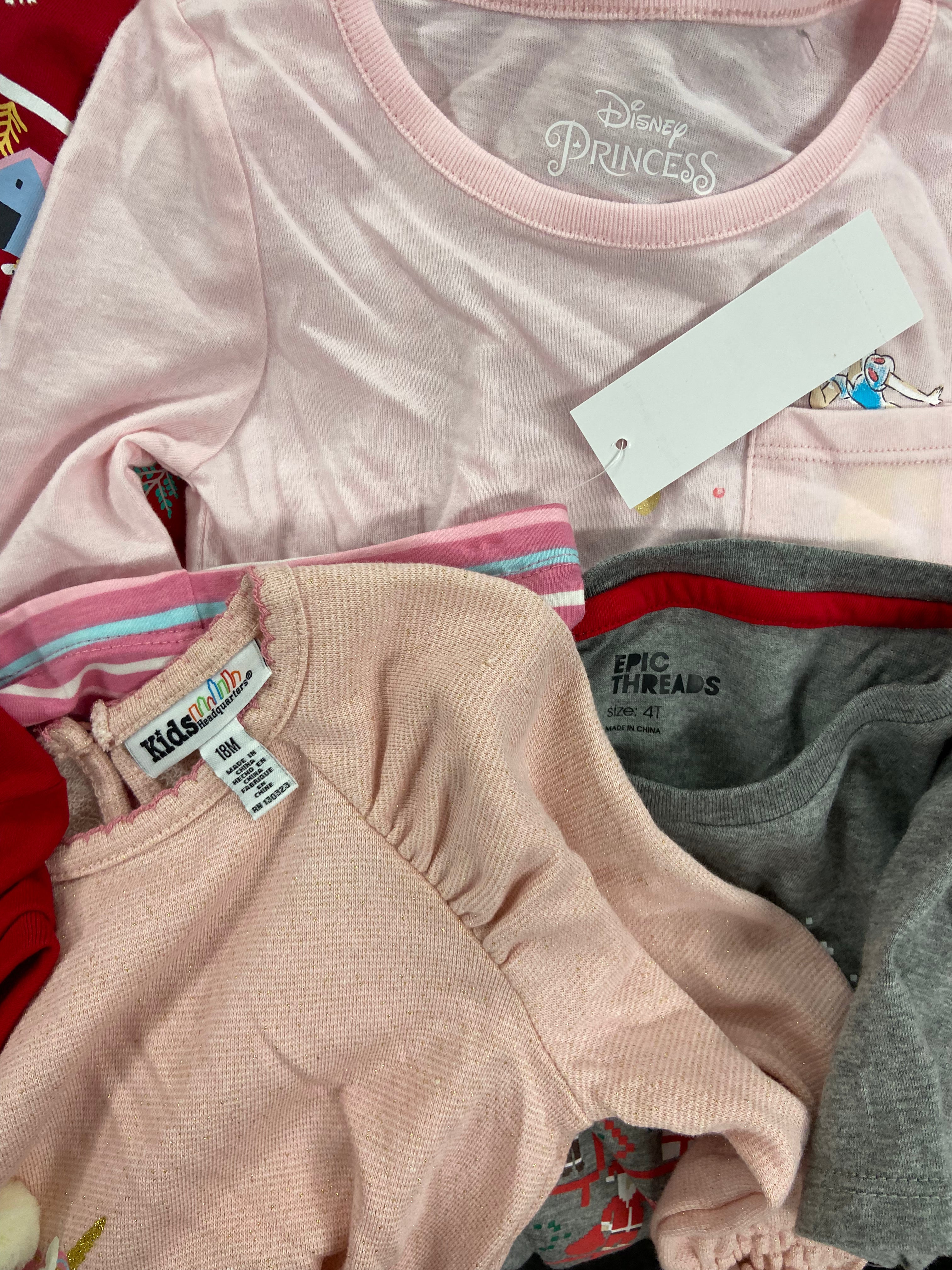 Kid's Clothing Assorted Wholesale Lot, DISNEY, NAUTICA, KIDS HEADQUARTERS, CHAMPION, CARTER'S and more, 28 items, Shelf Pulls, MSRP $621