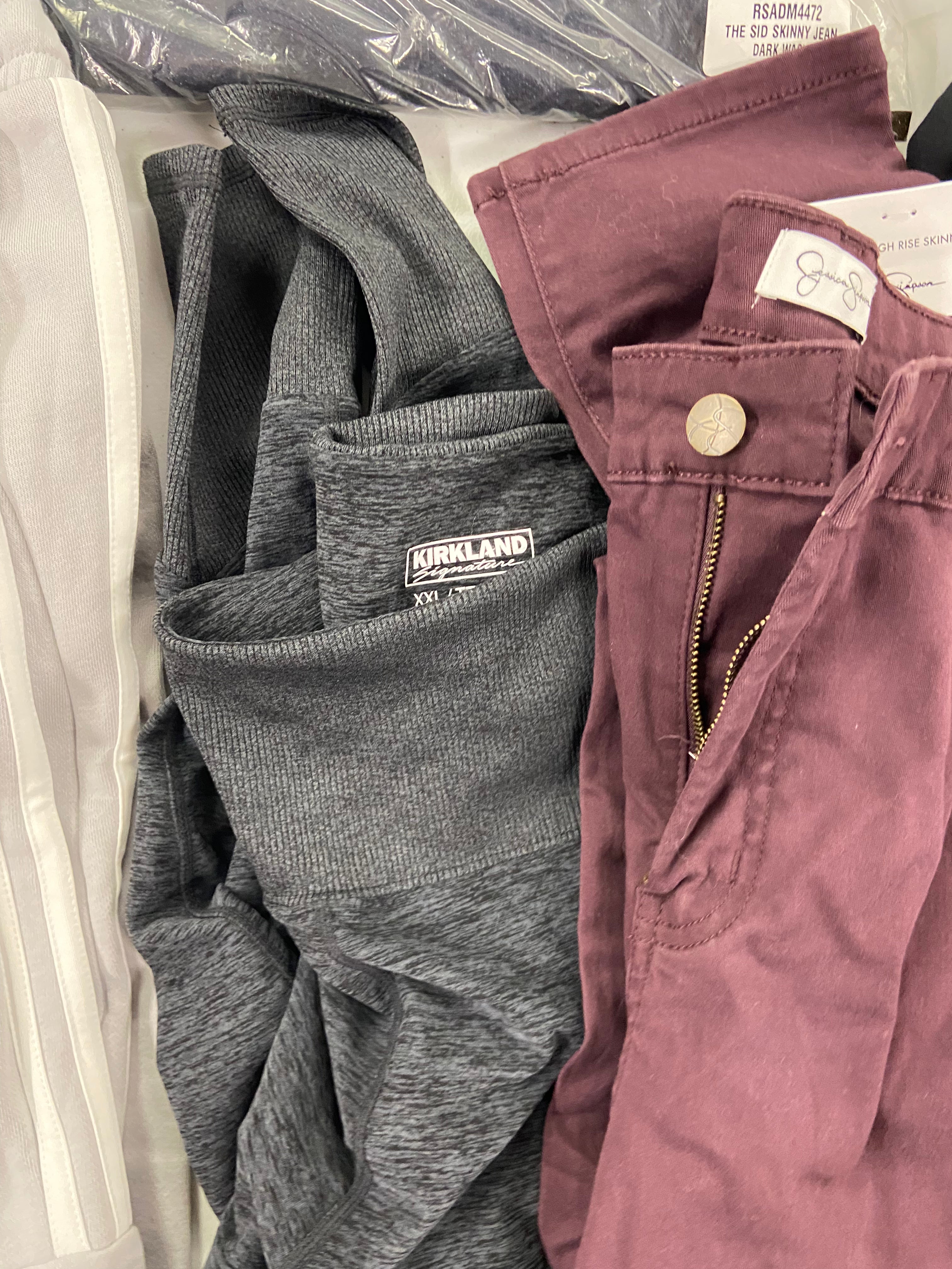 Women's Clothing Bottoms Wholesale Lot, HUDSON, ADIDAS, EDDIE BAUER, KIRKLAND and more, 8 items, Shelf Pulls, MSRP $598