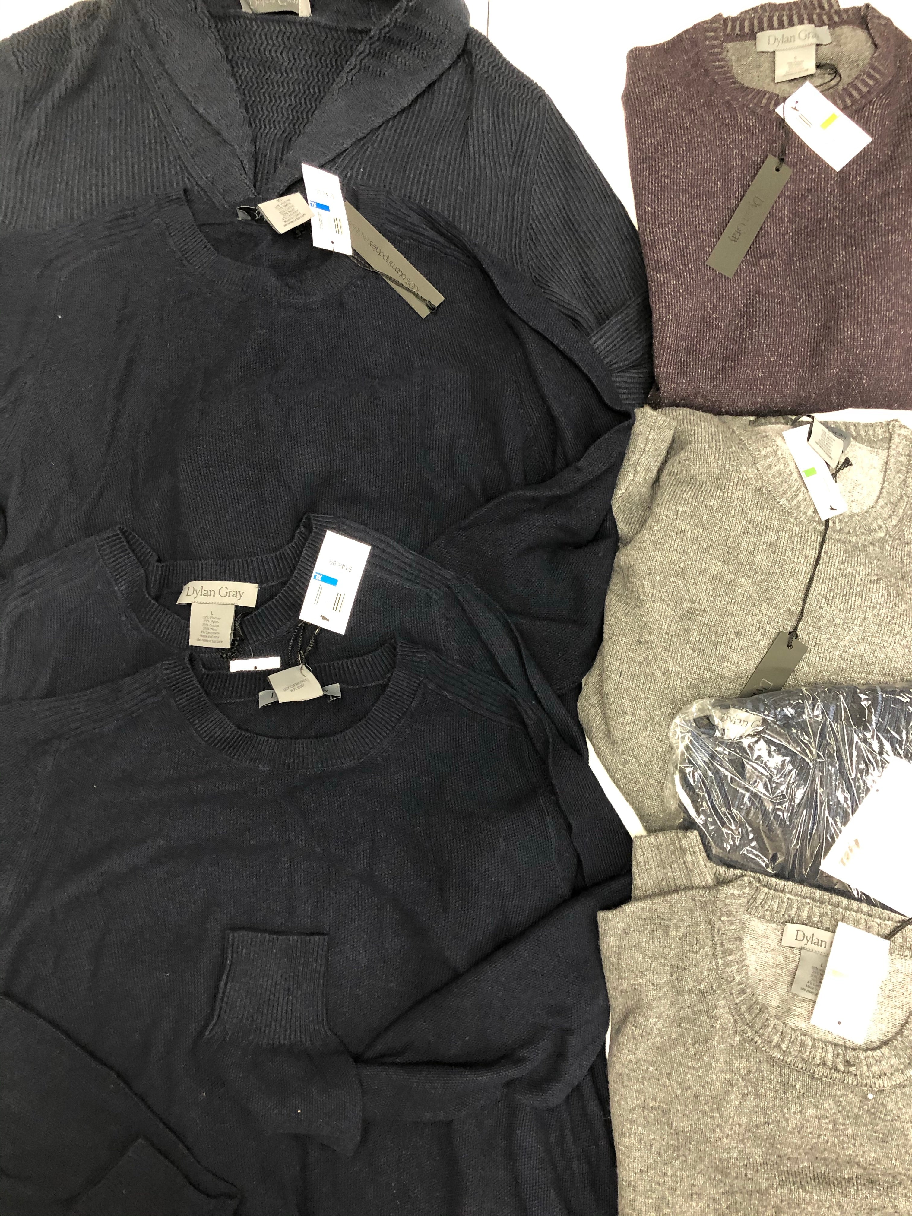 Men's Clothing Top Wholesale Lot, Dylan Gray, 8 Units, Shelf Pulls, MSRP $1,464