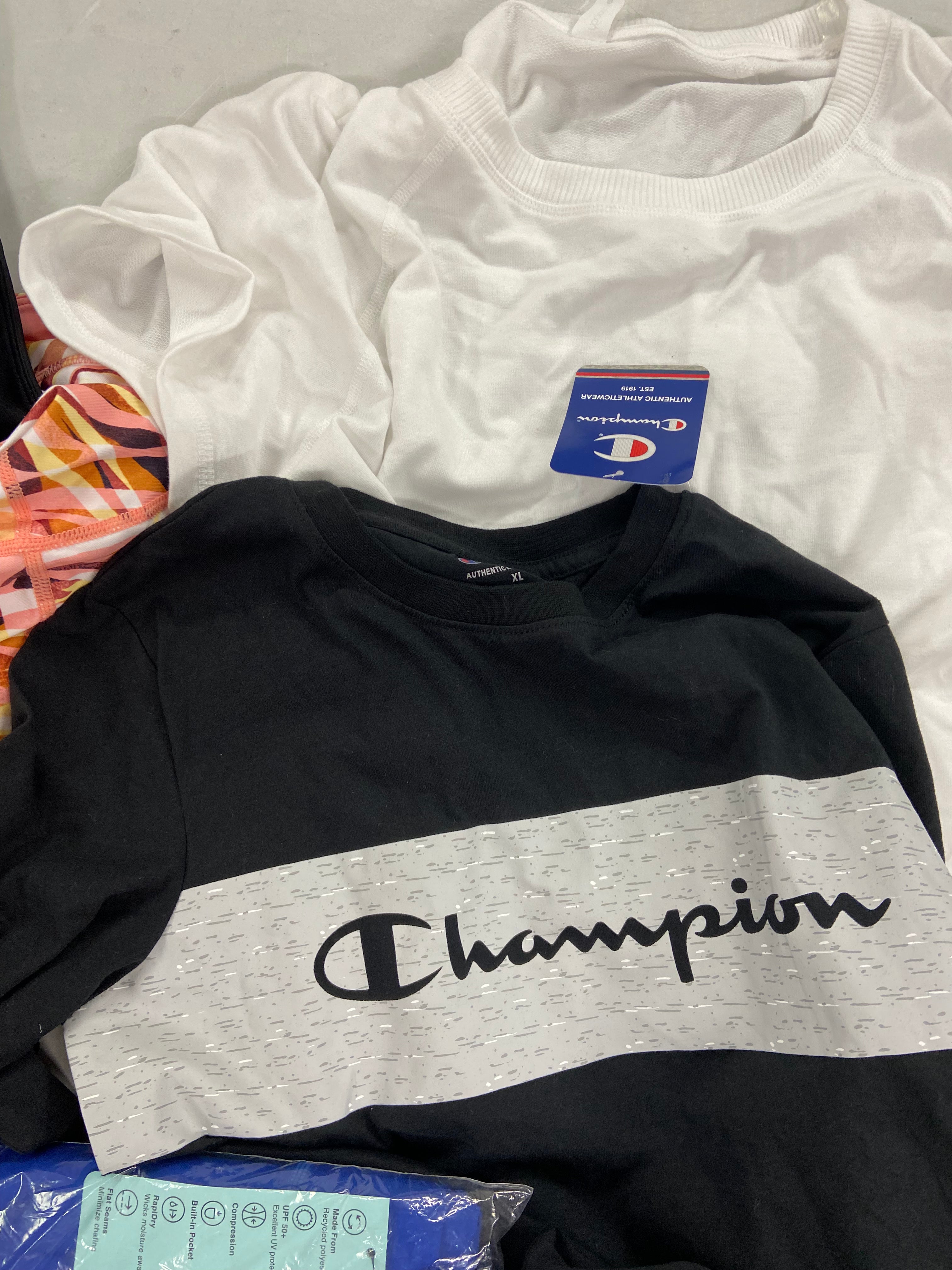 Women's Clothing Wholesale Lot, UNDER ARMOUR, ADIDAS, CALVIN KLEIN, CHAMPION, DKNY and more, 17 items, Shelf Pulls, MSRP $628