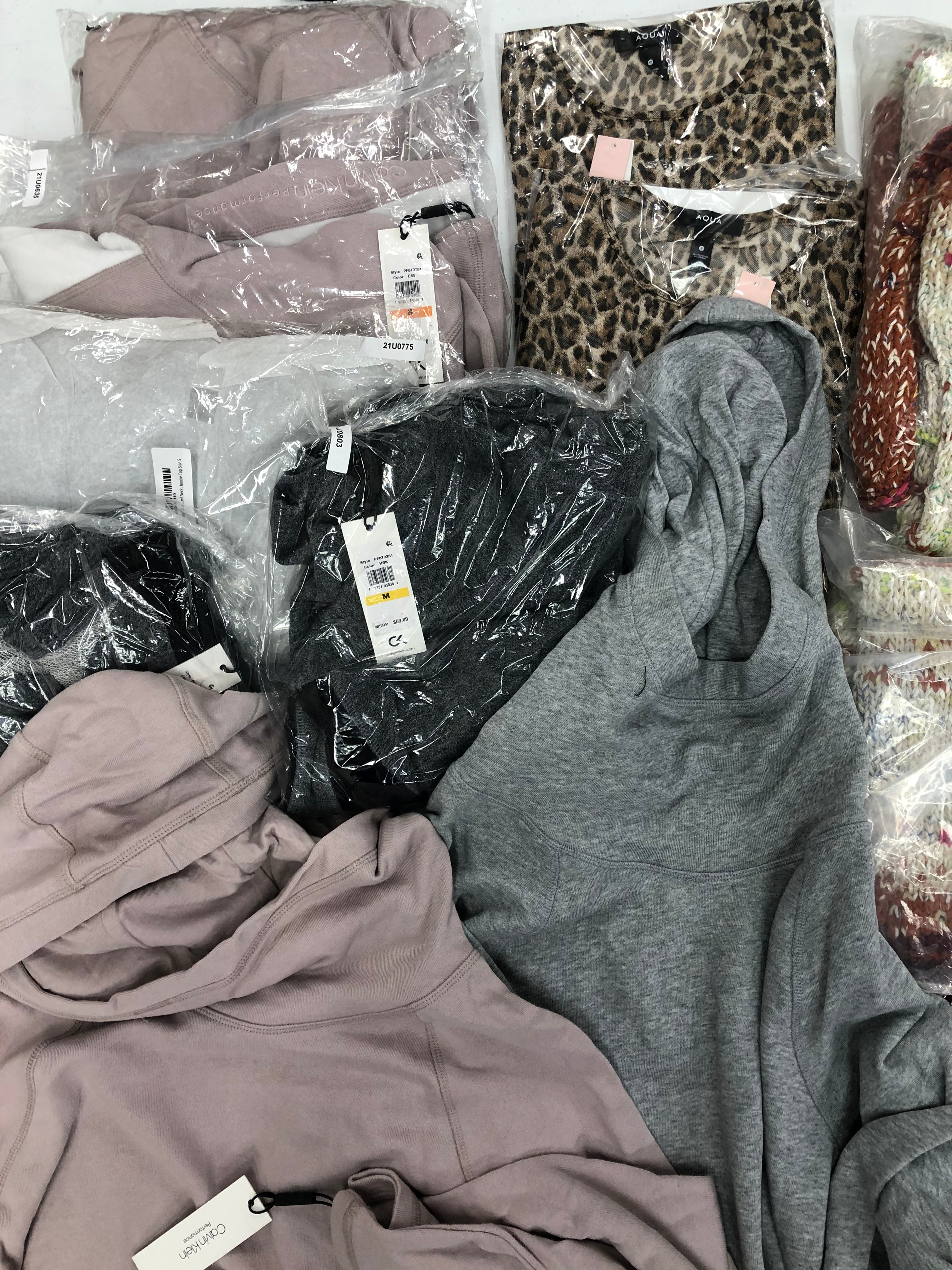 Women's Clothing Dresses, Cardicans, Tops Wholesale Lot, CALVIN KLEIN, FREE PEOPLE, AQUA, AMERICAN APPAREL, 16 items, New, MSRP $1,633