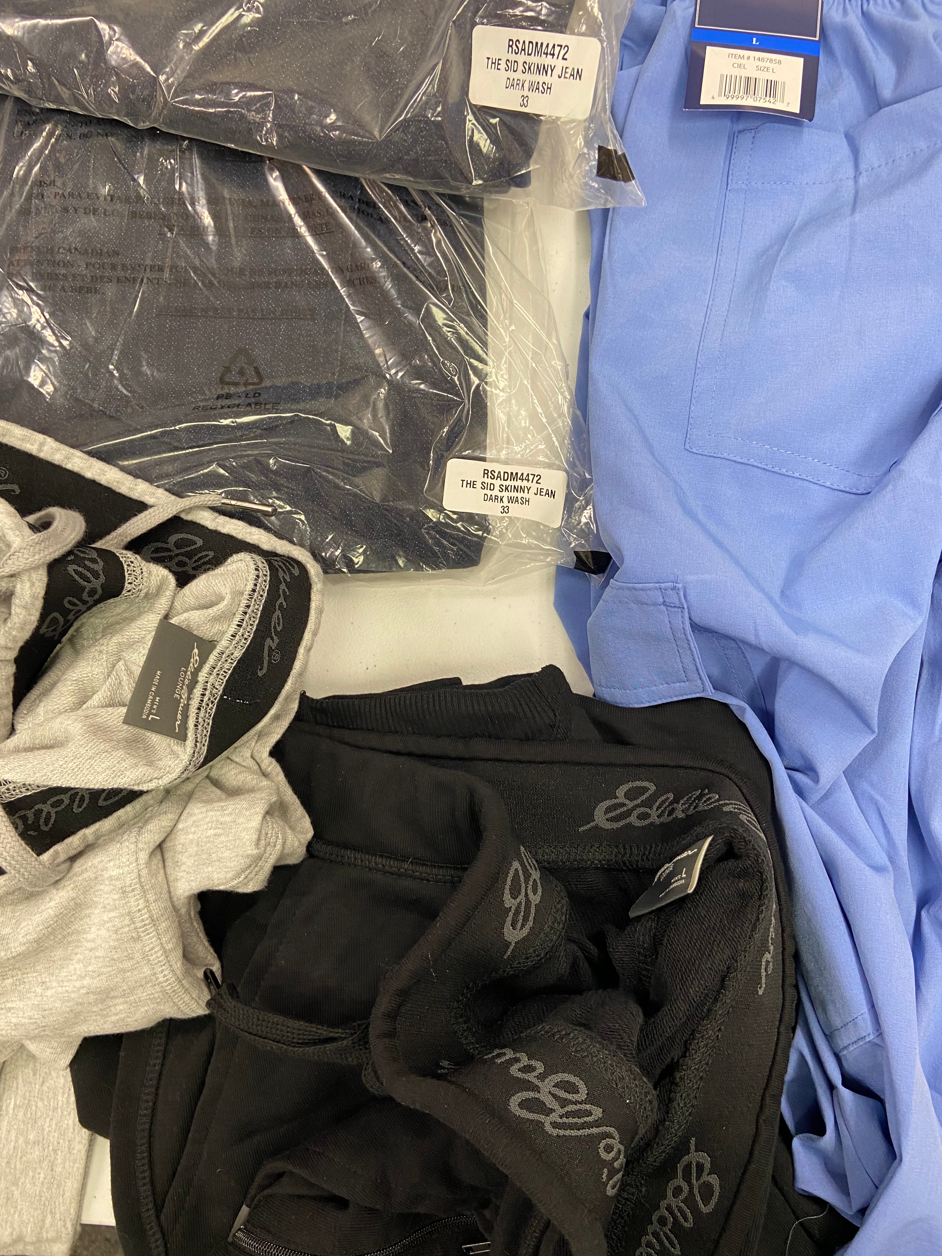 Men's Clothing Pants & Jeans Wholesale Lot, WEATHERPROOF, EDDIE BAUER, DYLAN GRAY, BOSTON TRADERS, GERRY and more, 10 items, Shelf Pulls, MSRP $647