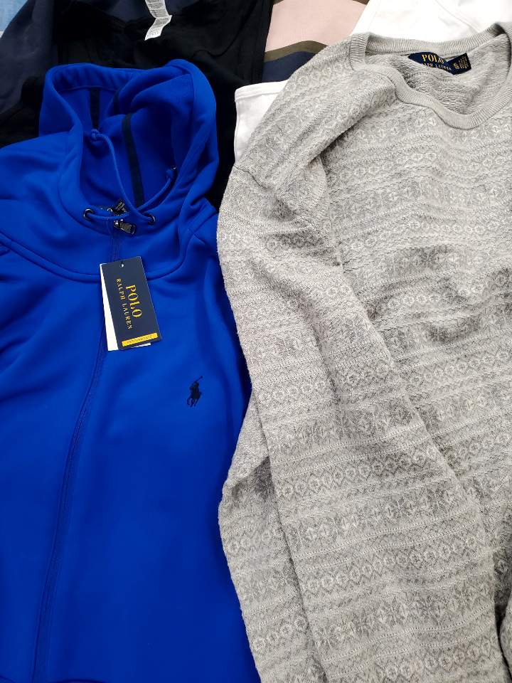 Men's Clothing Tops Wholesale Lot, ALTEA, POLO RALPH LAUREN, AMERICAN APPAREL, 18 Items, Shelf Pulls, MSRP $891