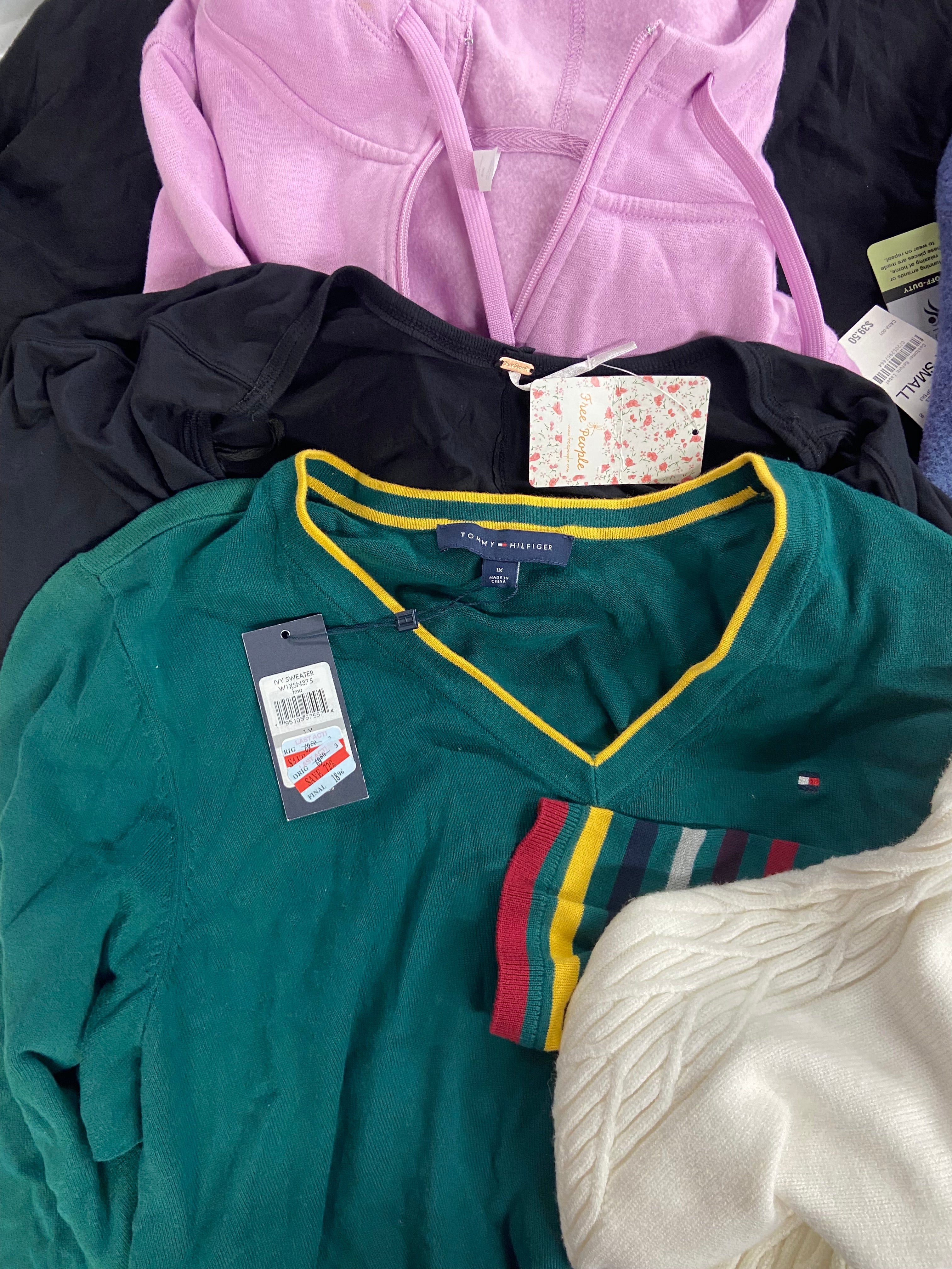 Women's Clothing Tops and Others Wholesale Lot, TOMMY HILFIGER, POLO RALPH LAUREN, FREE PEOPLE, IDEOLOGY, 13 items, Shelf Pulls, MSRP $775